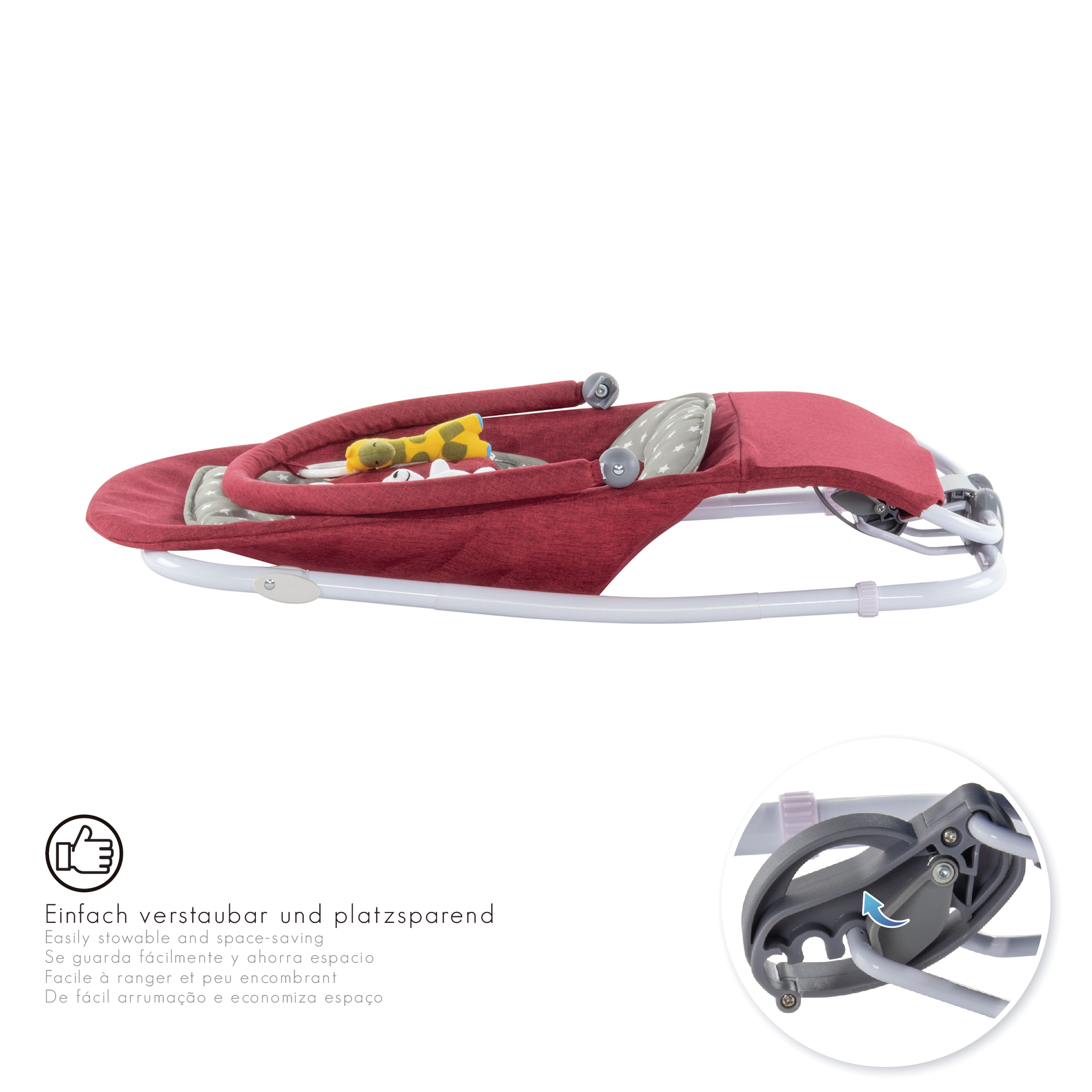 DE-Artboard 37Vieno Babywippe VIENO mit abnehmbarem Bezug und Spielebogen