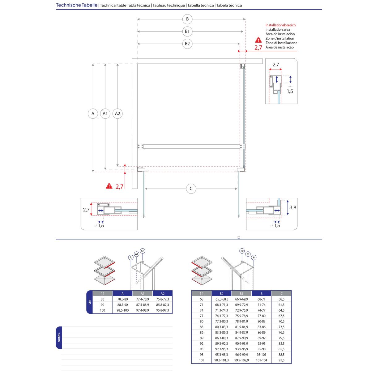 Shower Door Lara with Hinged Doors and Stainless Steel Handles, 68-104 cm, made of ESG Safety Glass Shower Door Lara with Hinged Doors and Stainless Steel Handles, 68-104 cm, made of ESG Safety Glass