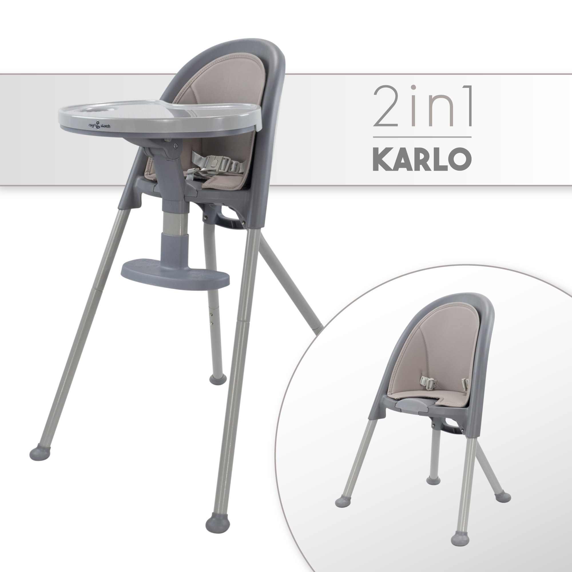 Children's High Chair KARLO - Baby Chair with Dining Tray