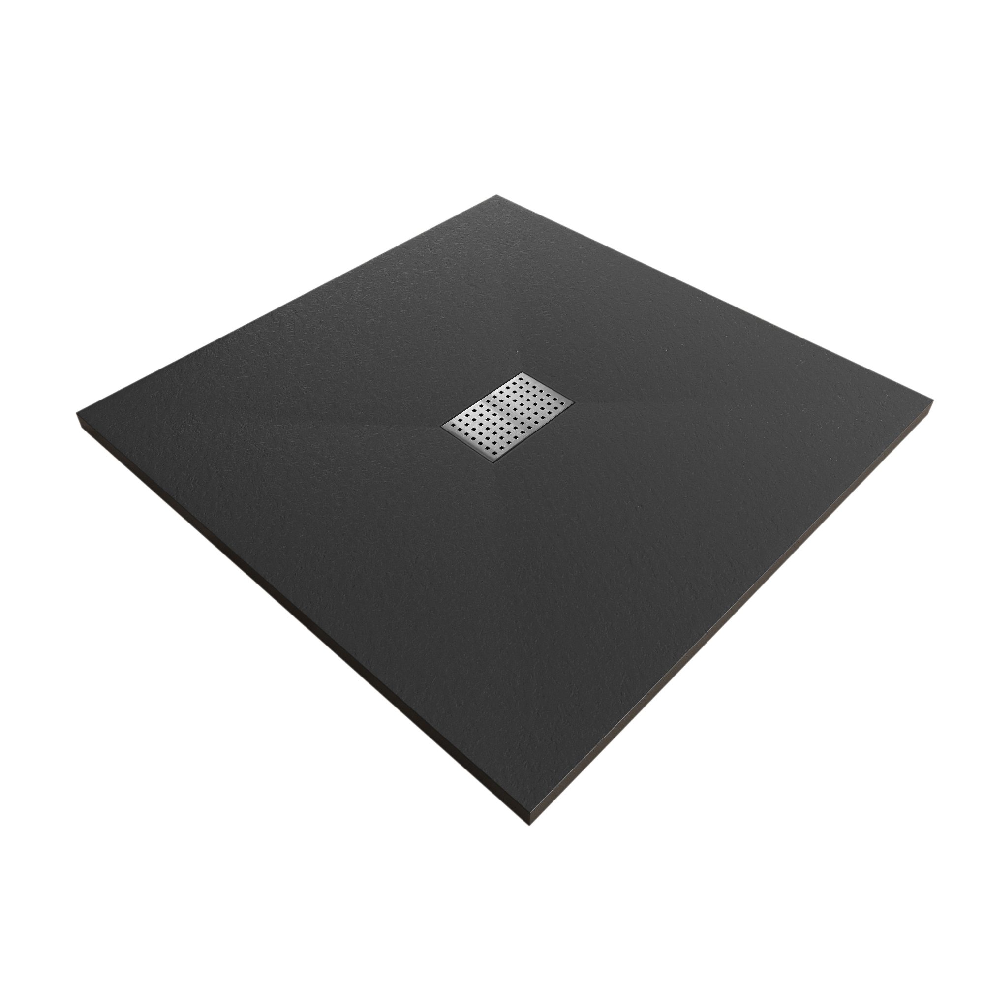 Tray – SMC Shower Boreal in Stone Look with Drain Assembly - Grey