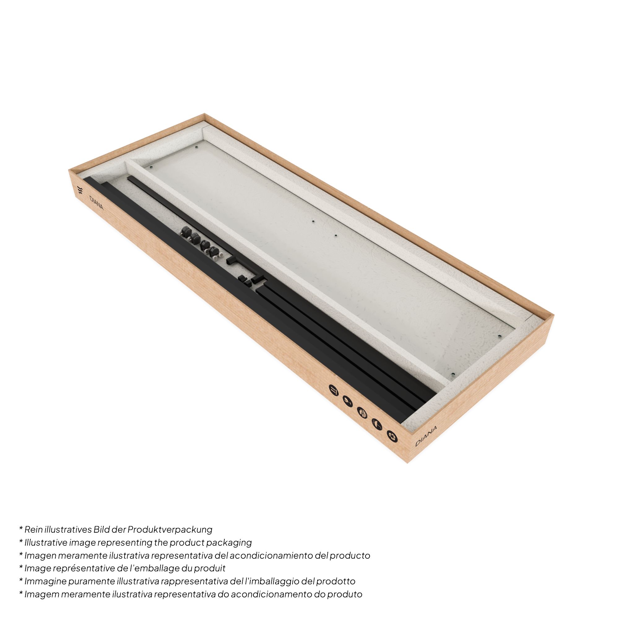 Corner entry Danielle with sliding doors and black profiles made of ESG safety glass. Corner entry Danielle with sliding doors and black profiles made of ESG safety glass.