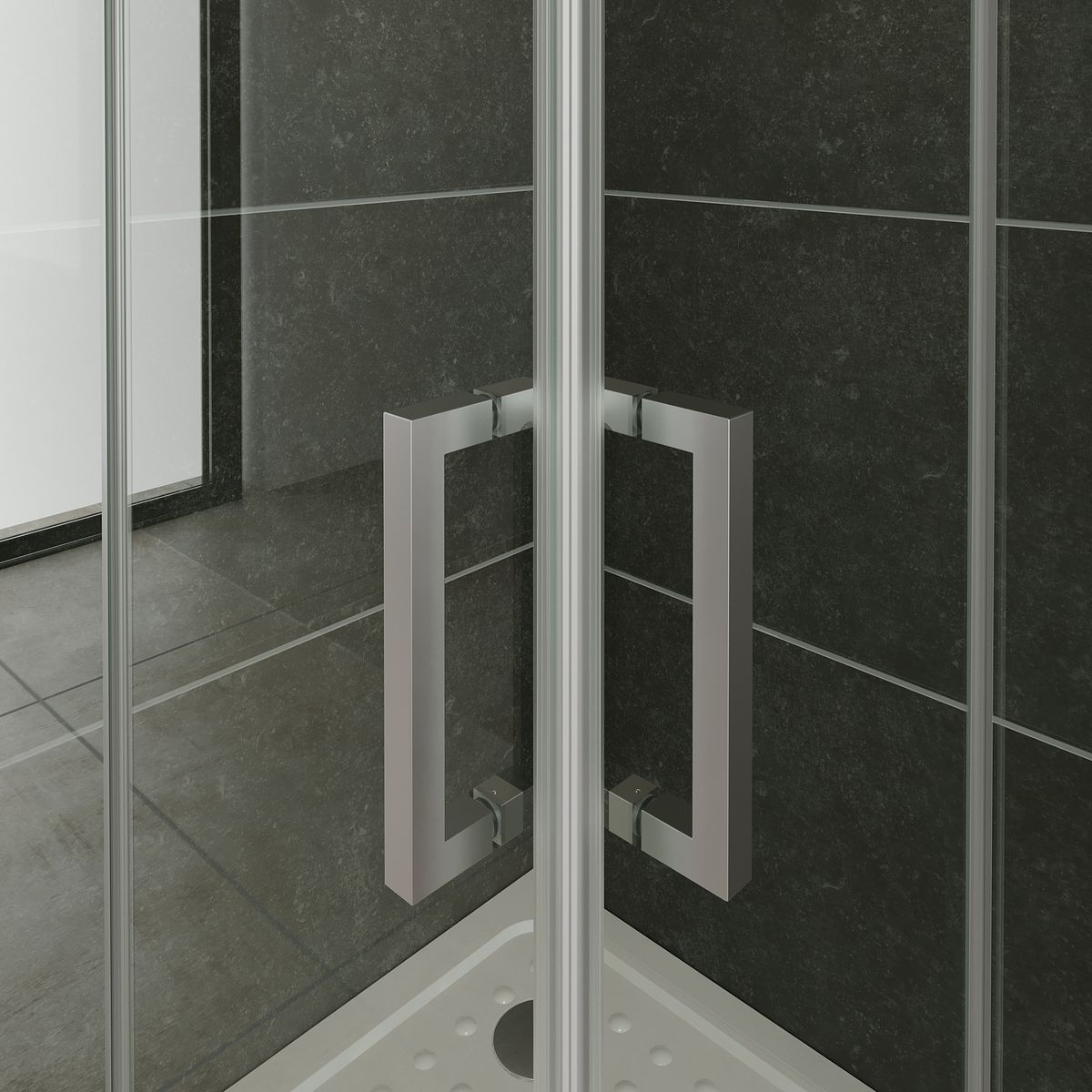 Eckeinstieg Celine mit Klapptüren aus ESG Sicherheitsglas Eckeinstieg Celine mit Klapptüren aus ESG Sicherheitsglas