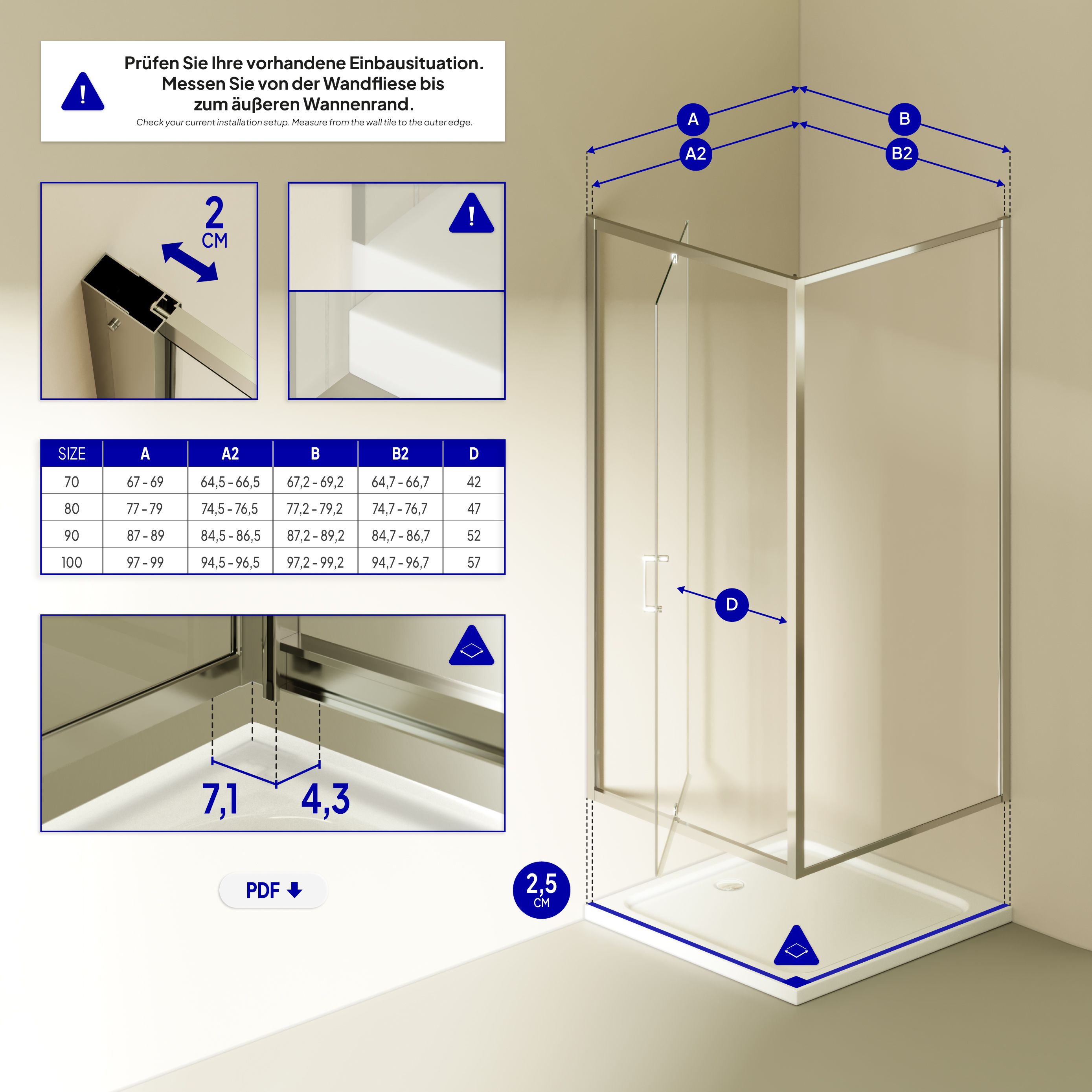 Isadora – Front-entry with folding door made of ESG safety glass