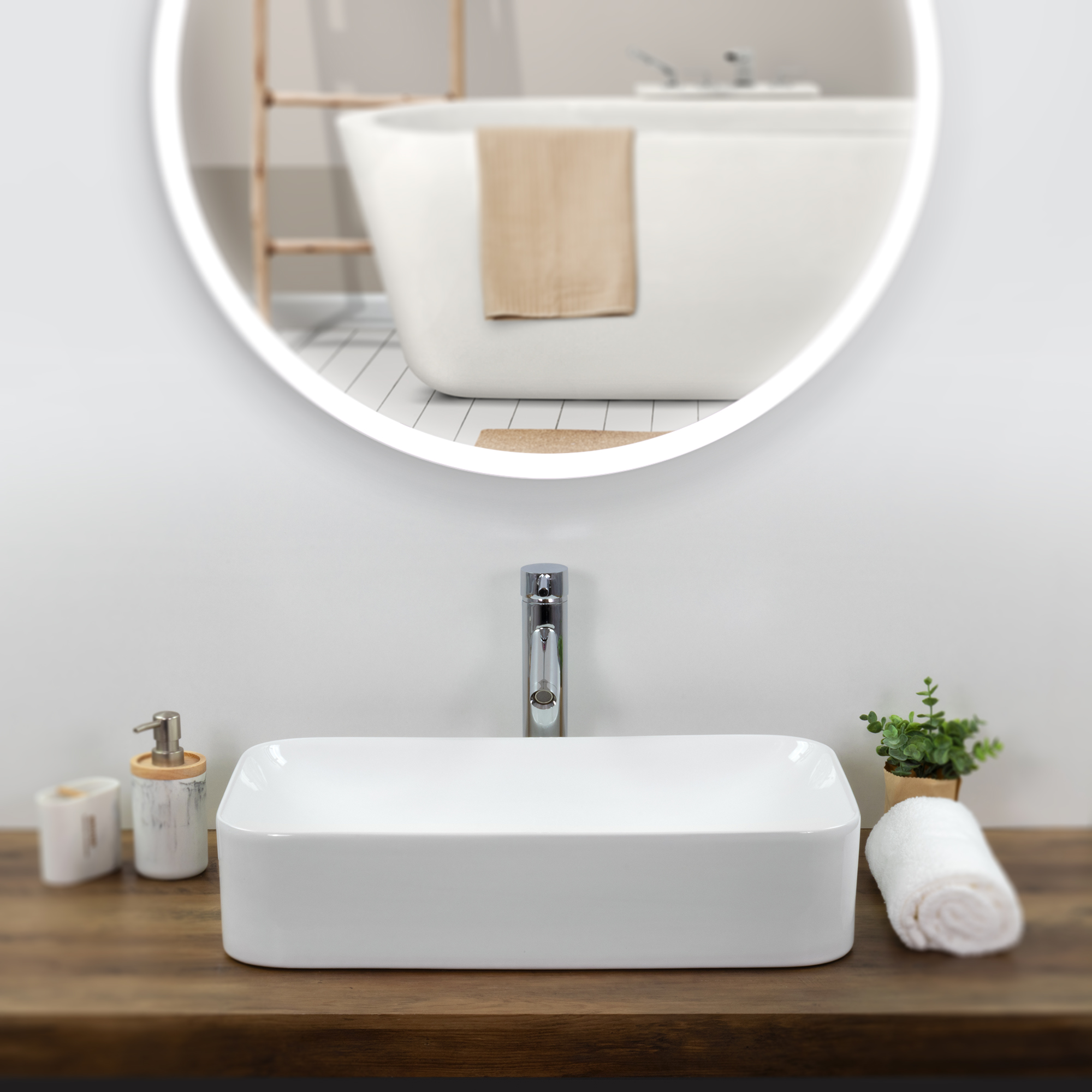 Design Keramik Waschbecken Chienti in Weiß