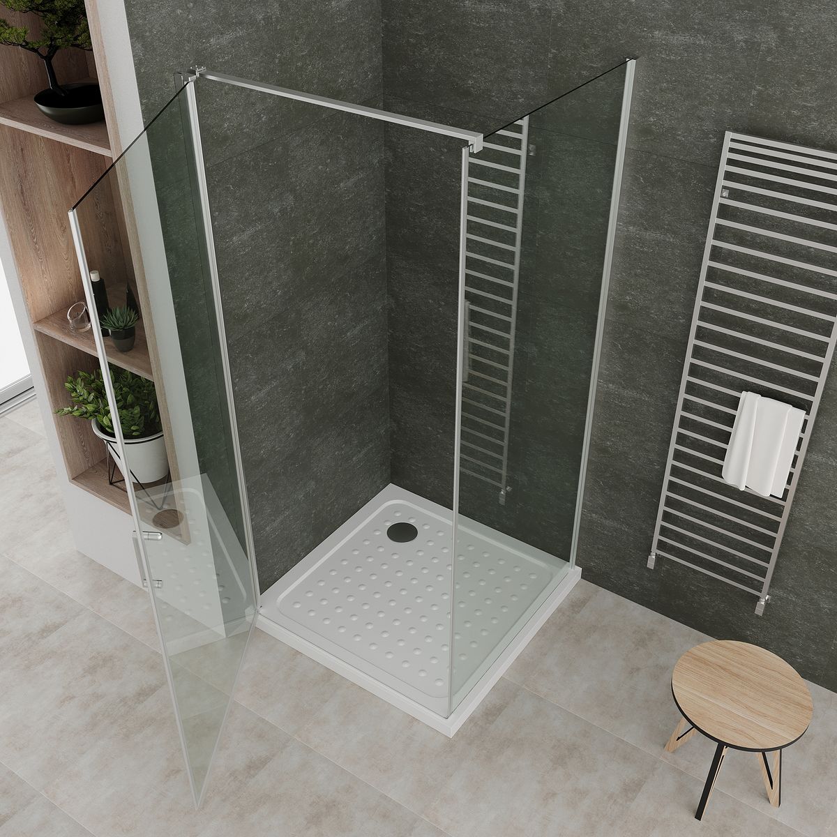 Fronteinstieg Hellen mit Klapptür aus ESG Sicherheitsglas Fronteinstieg Hellen mit Klapptür aus ESG Sicherheitsglas