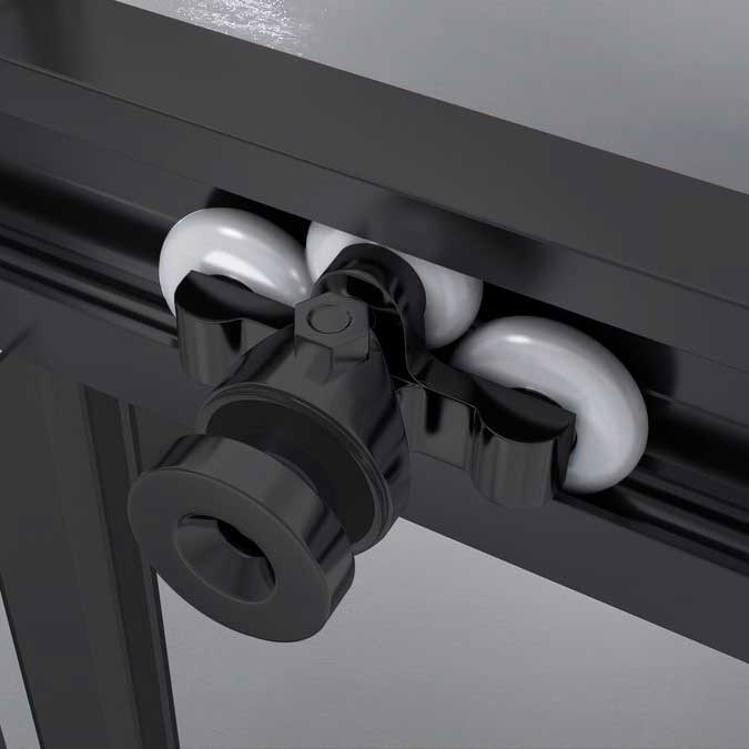 Shower Door Niche Door Kaylee BLACK with Sliding Door made of 6mm Tempered Clear Glass