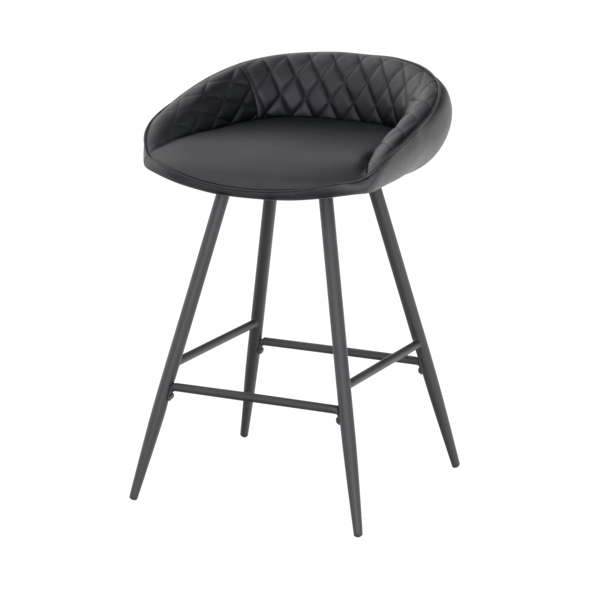 Design Barhocker Pollok im schwarzen Kunstleder 4er Set