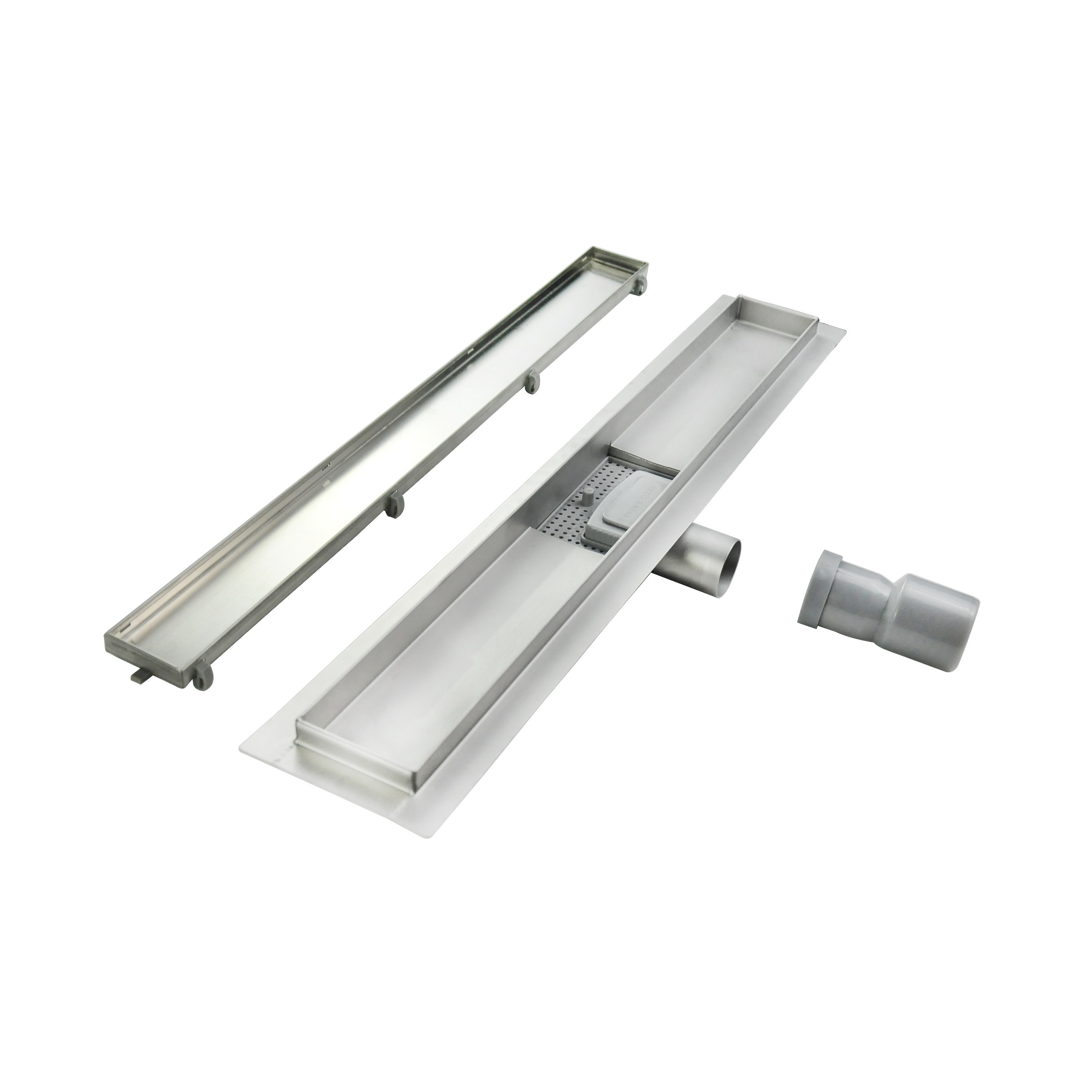 Duschrinne R2 aus Edelstahl für flache Installation, befliesbar