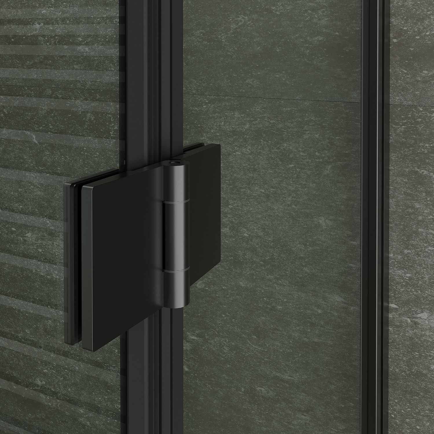 Eckeinstieg Belle mit Falttüren und schwarzen Profilen aus ESG Sicherheitsglas Eckeinstieg Belle mit Falttüren und schwarzen Profilen aus ESG Sicherheitsglas