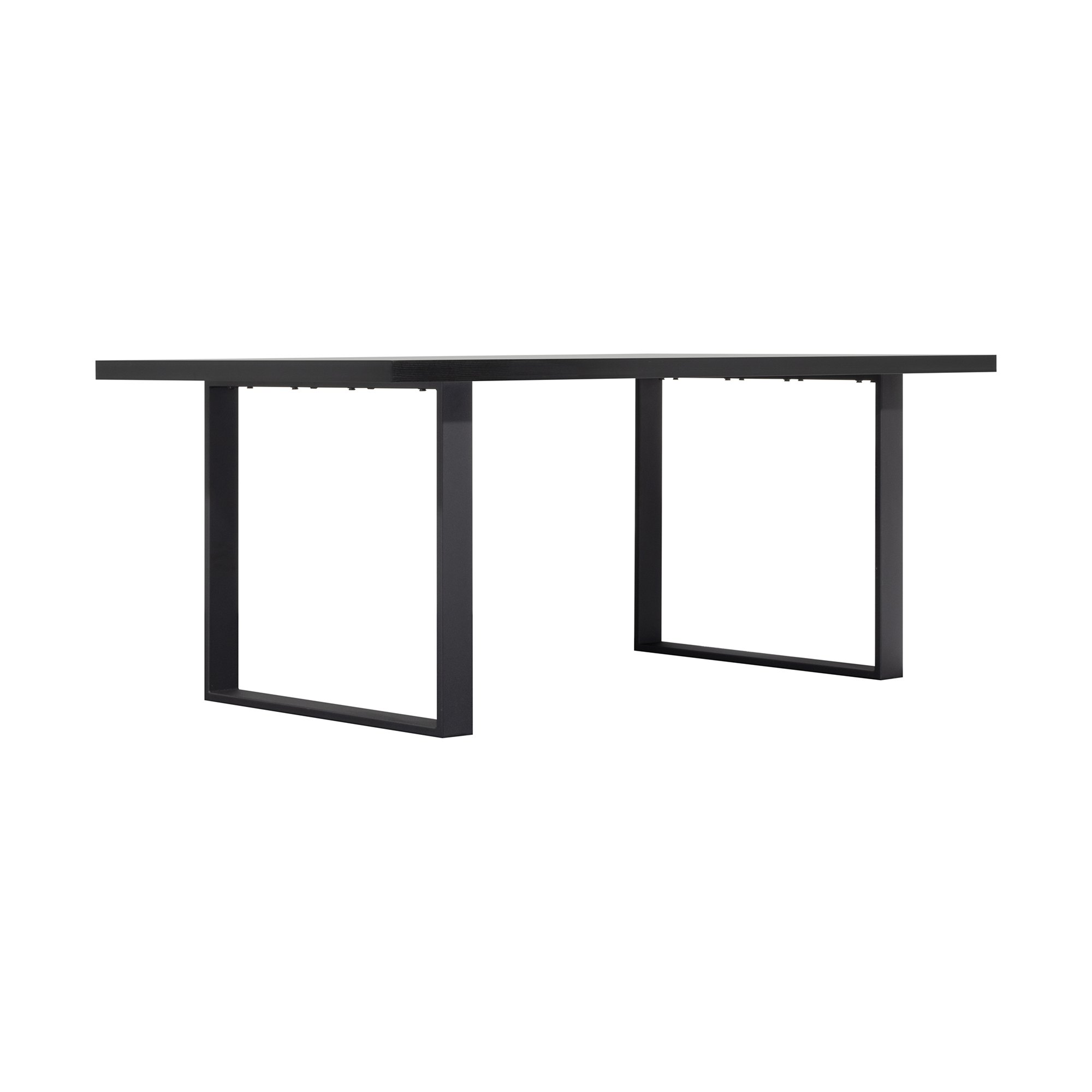Diagonal - black black Dining Table MACON Cantilever Table Wooden Table Dining Table - Black + Industrial
