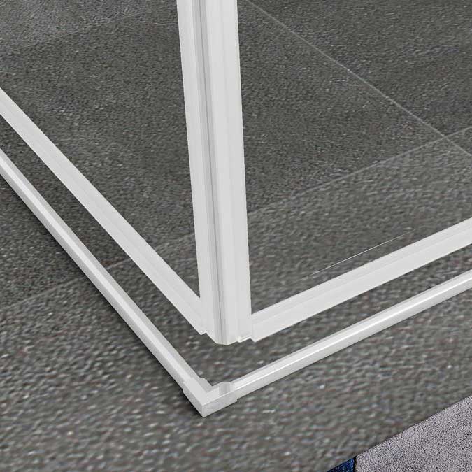 Corner Entry Kaylee WHITE with Sliding Doors made of ESG Safety Glass Eckeinstieg Kaylee WHITE mit Schiebetüren aus ESG Sicherheitsglas 195cm-90x90 cm