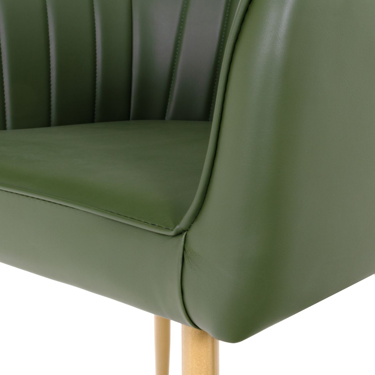 Esszimmerstuhl Wohnzimmerstuhl Dahlia Grün Gold aus Kunstleder