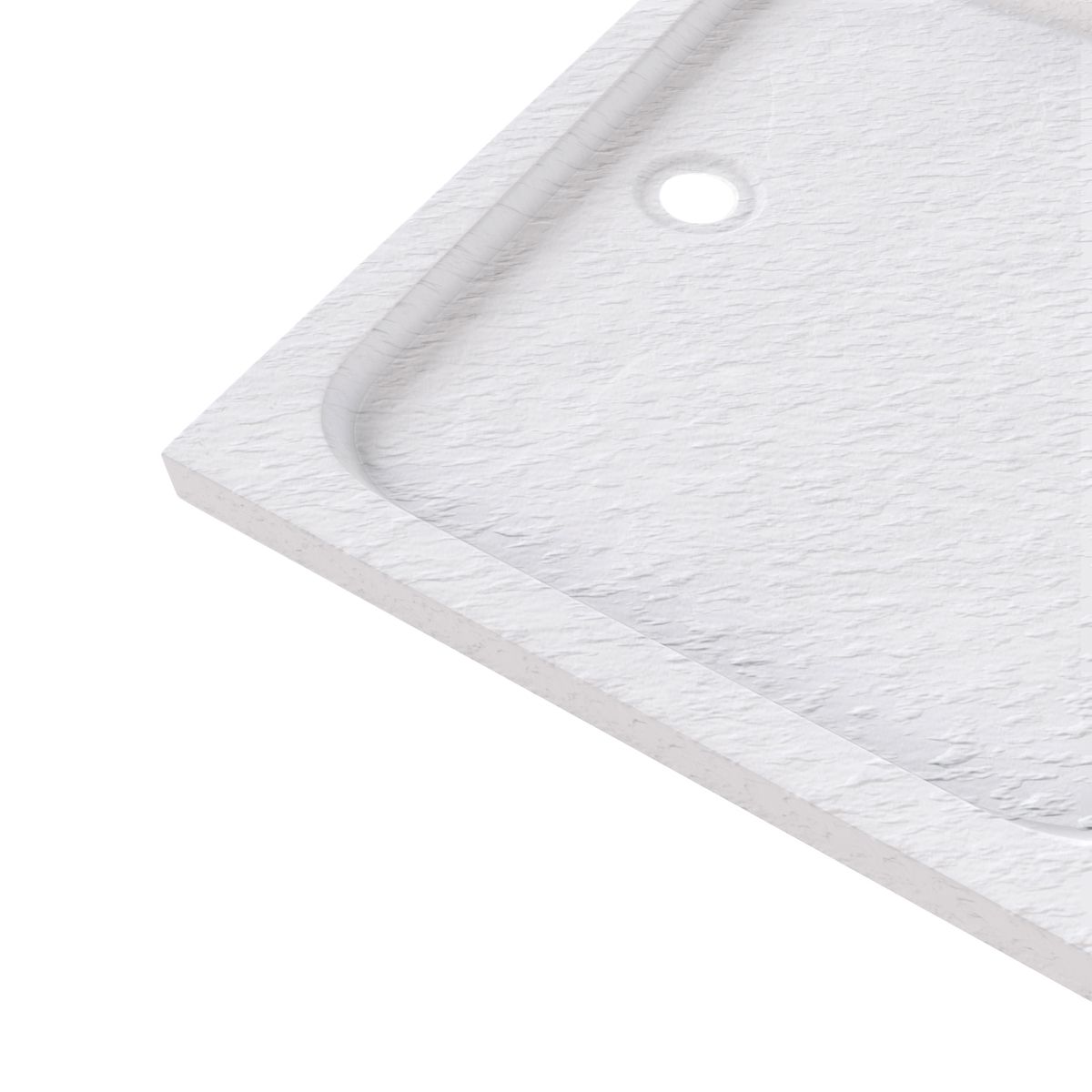 Shower Tray Shimmer STONE made of sanitary acrylic including drainage set - White