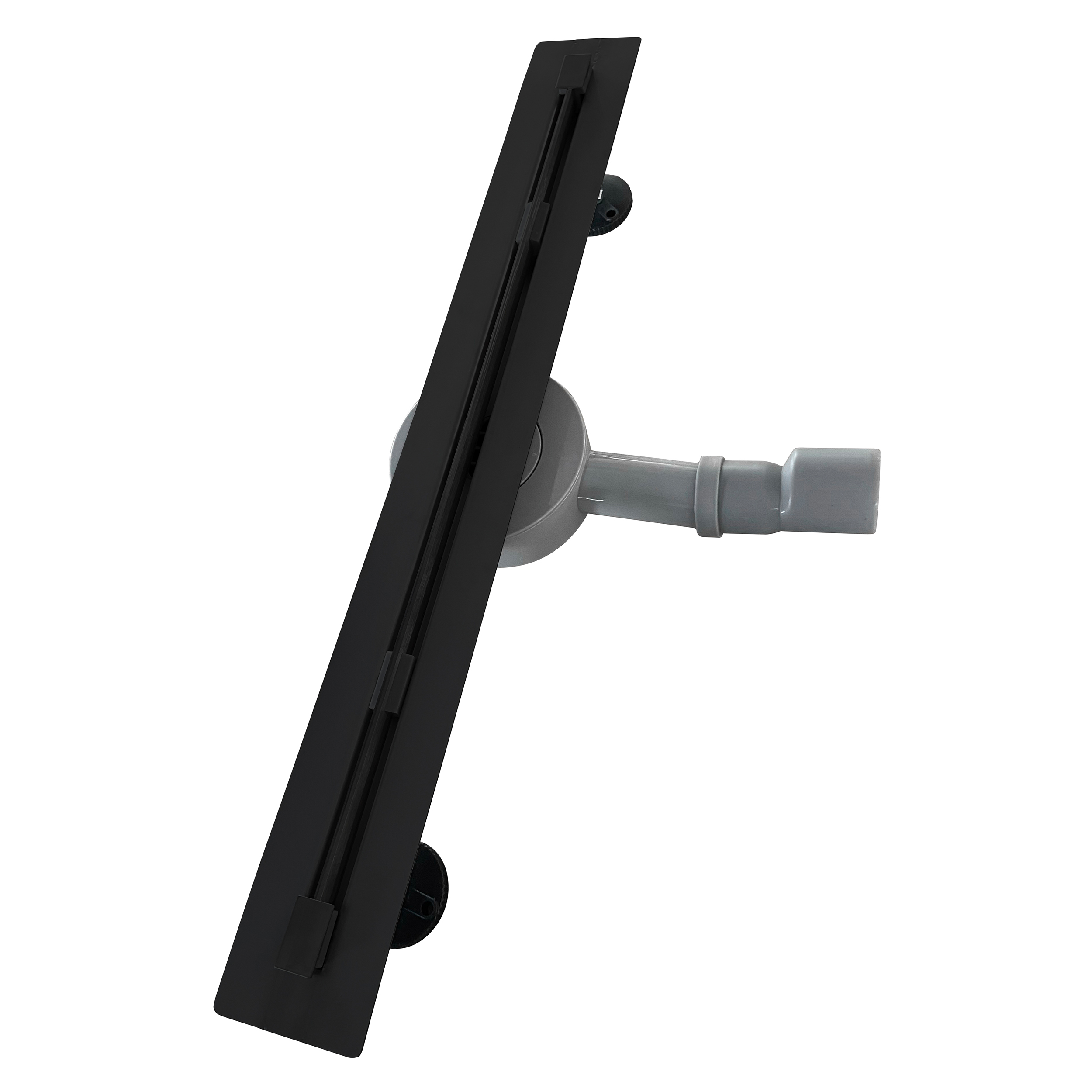 Stainless Steel Shower Drain - Ultra Flat - 360-Degree Adjustable Trap - Linear Black B13