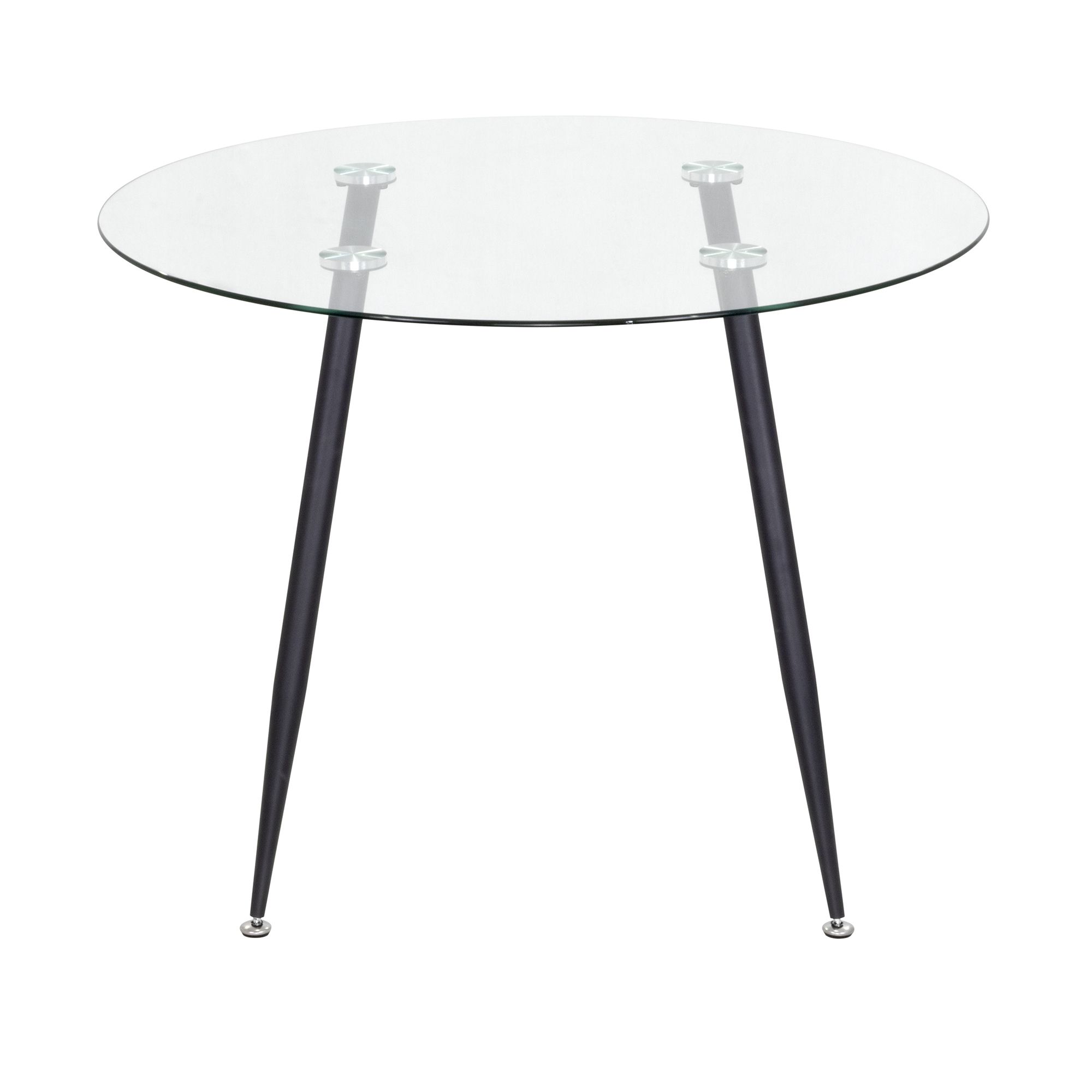 Esszimmer-Tisch CORIN | Tischplatte: Glas in weißer Marmor Optik | Beine: Weiß 80 cm