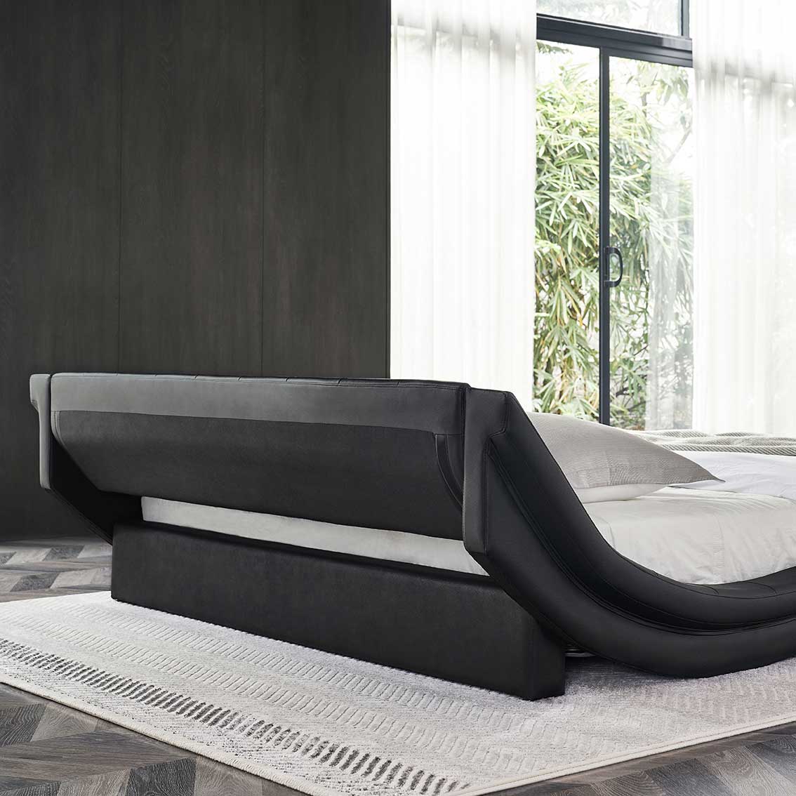 Design Polsterbett Raul in Schwarz 140x200 cm Design Polsterbett Raul in Schwarz 140x200 cm