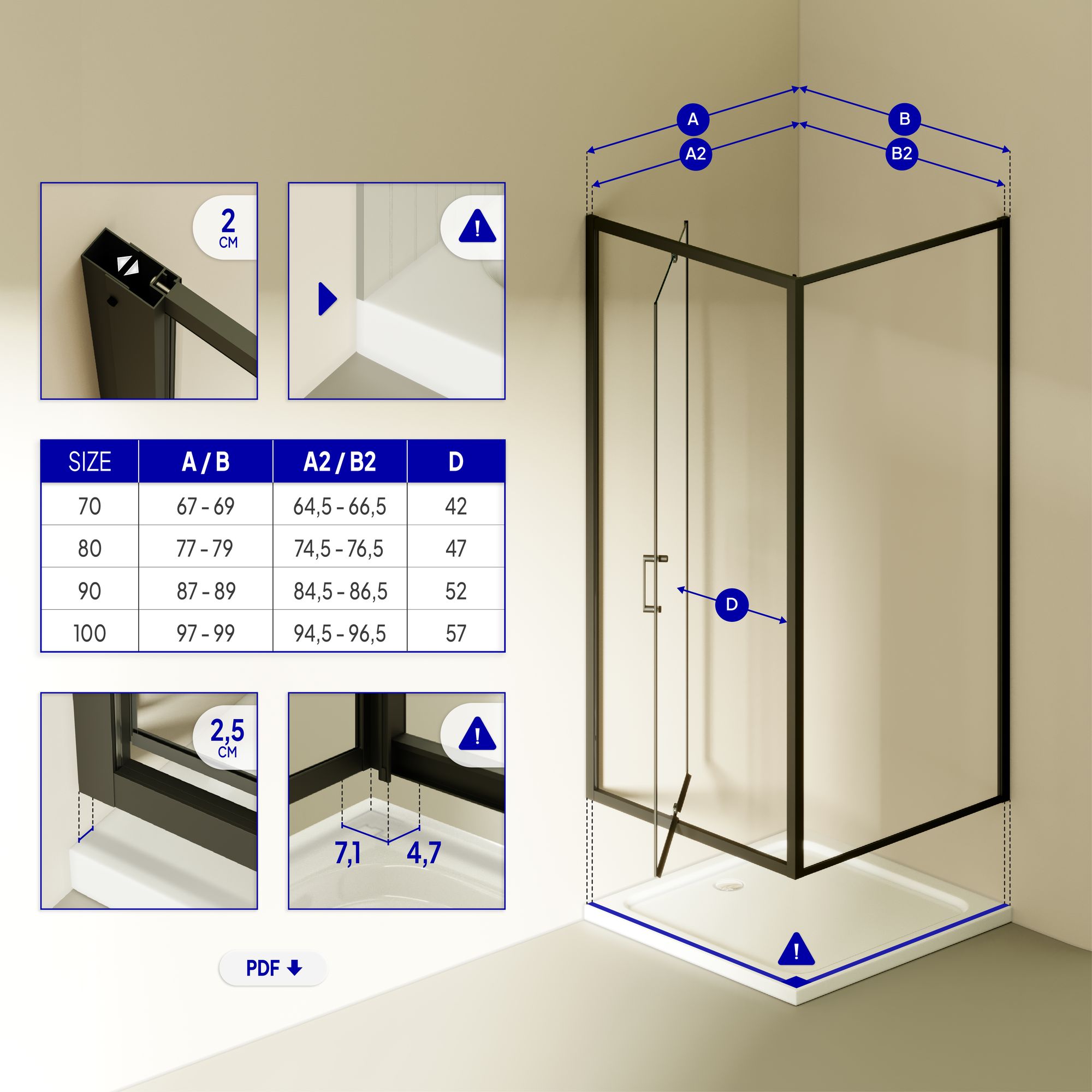 Fronteinstieg Isadora mit Klapptür und schwarzen Profilen aus ESG Sicherheitsglas Fronteinstieg Isadora mit Klapptür und schwarzen Profilen aus ESG Sicherheitsglas
