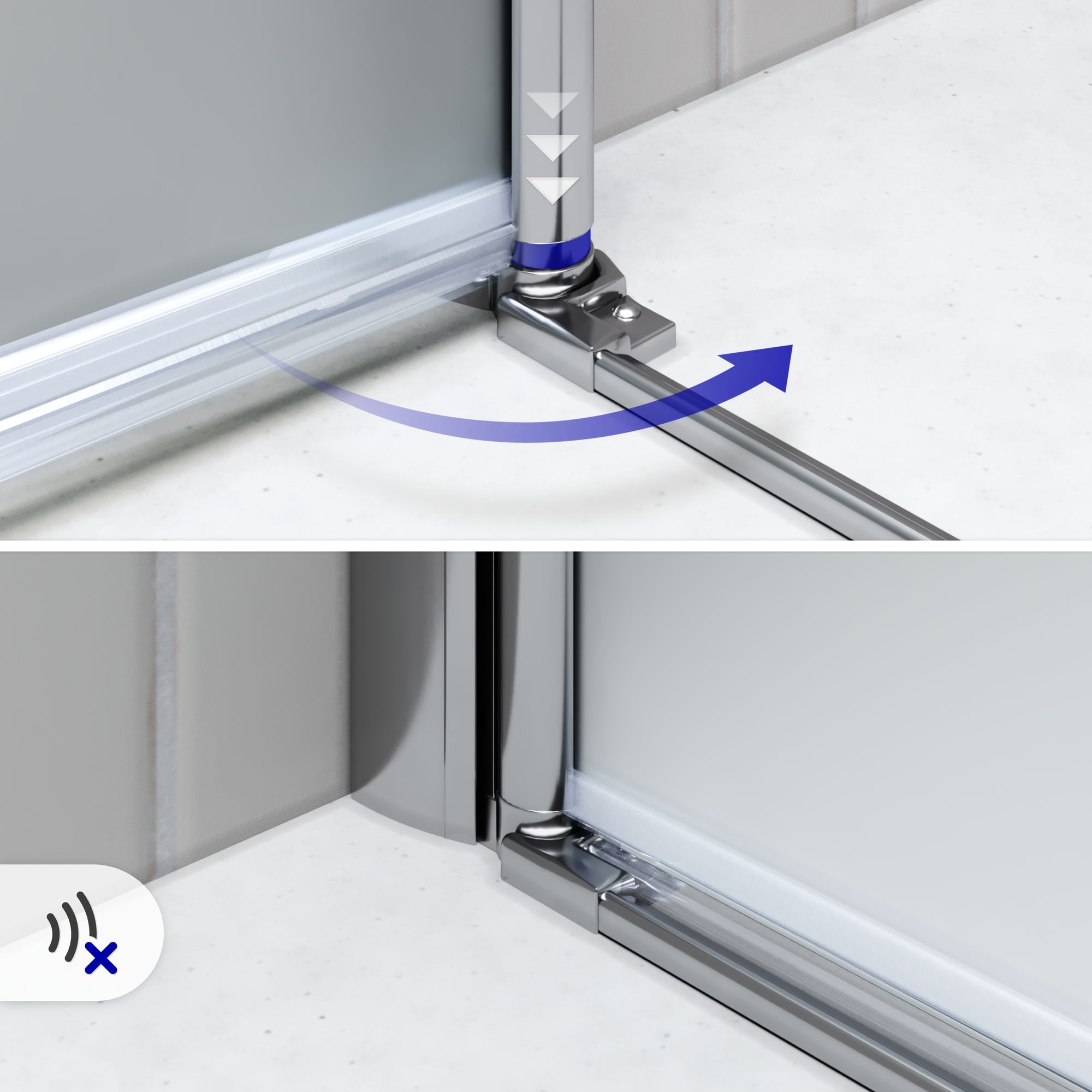 Duschtür Lima mit Pendeltüren 68-140 cm aus satiniertem ESG Sicherheitsglas