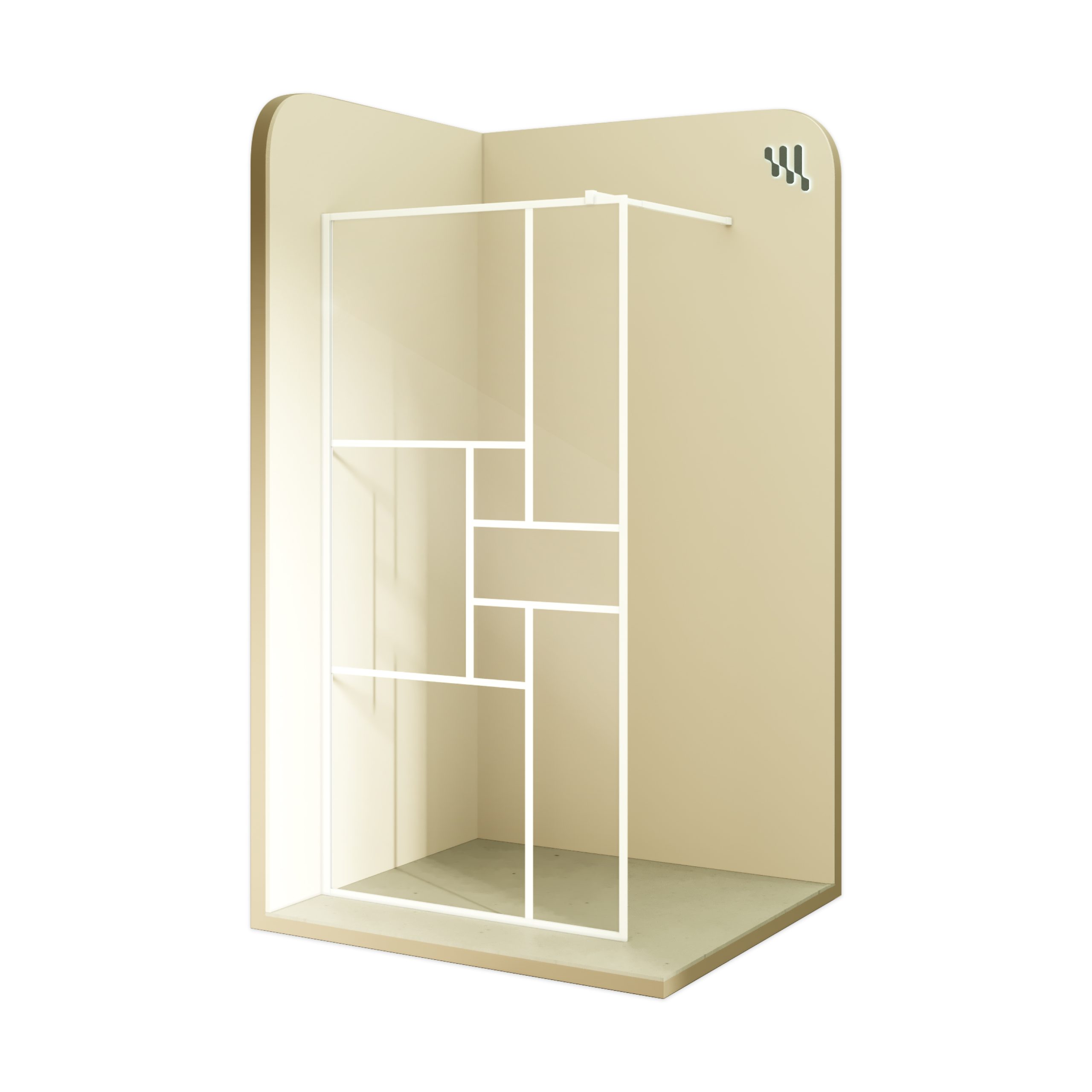 Walk-In Shower Gianna-R WHITE made of 8 mm thick transparent ESG safety glass. Gianna – Walk-In Shower -R WHITE made of 8 mm thick transparent ESG safety glass.