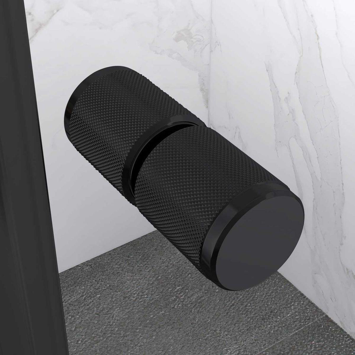 Duschtür Nischentür Kaylee DD Black mit Schiebetür aus 6mm ESG Klarglas 200x 195 cm-195 cm