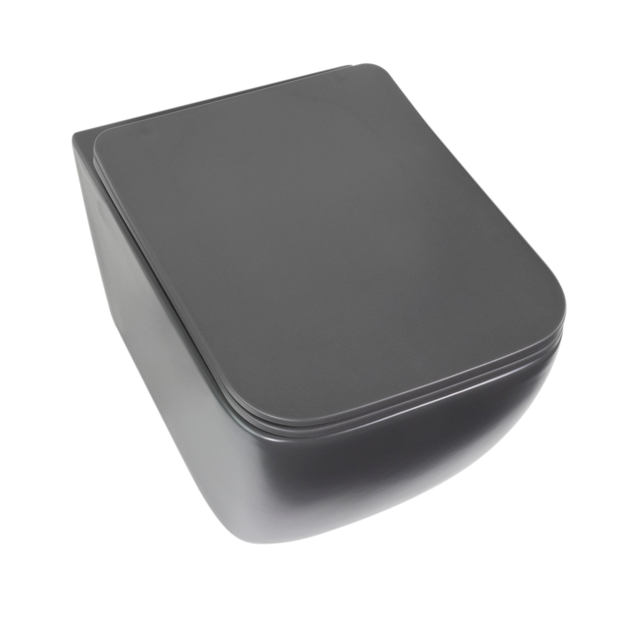 Toilette Hänge WC Spülrandlos inkl. WC Sitz mit Absenkautomatik SOFTCLOSE Cube Grau Toilette Hänge WC Spülrandlos inkl. WC Sitz mit Absenkautomatik SOFTCLOSE Cube Grau