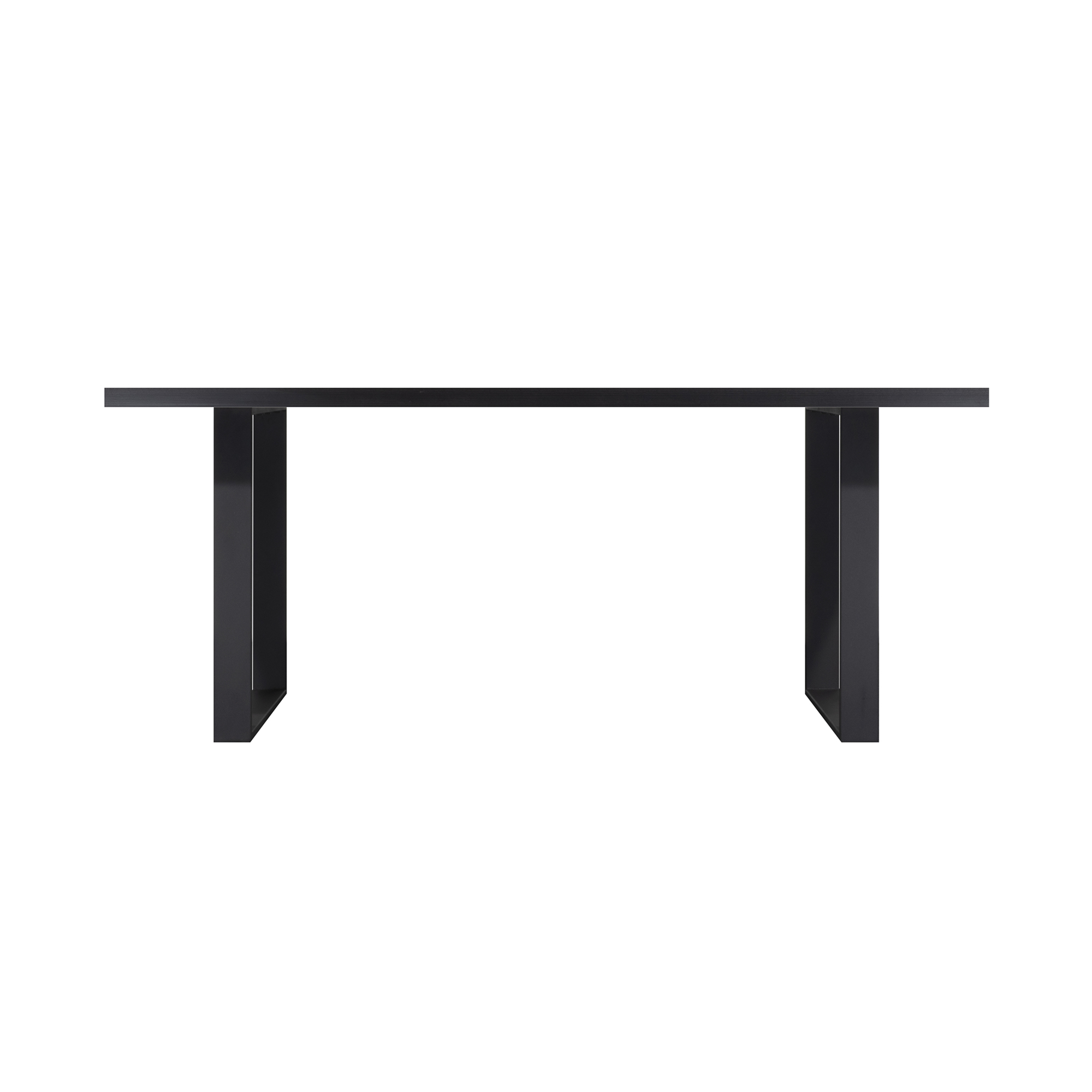 Front - black black Dining Table MACON Cantilever Table Wooden Table Dining Table - Black + Industrial