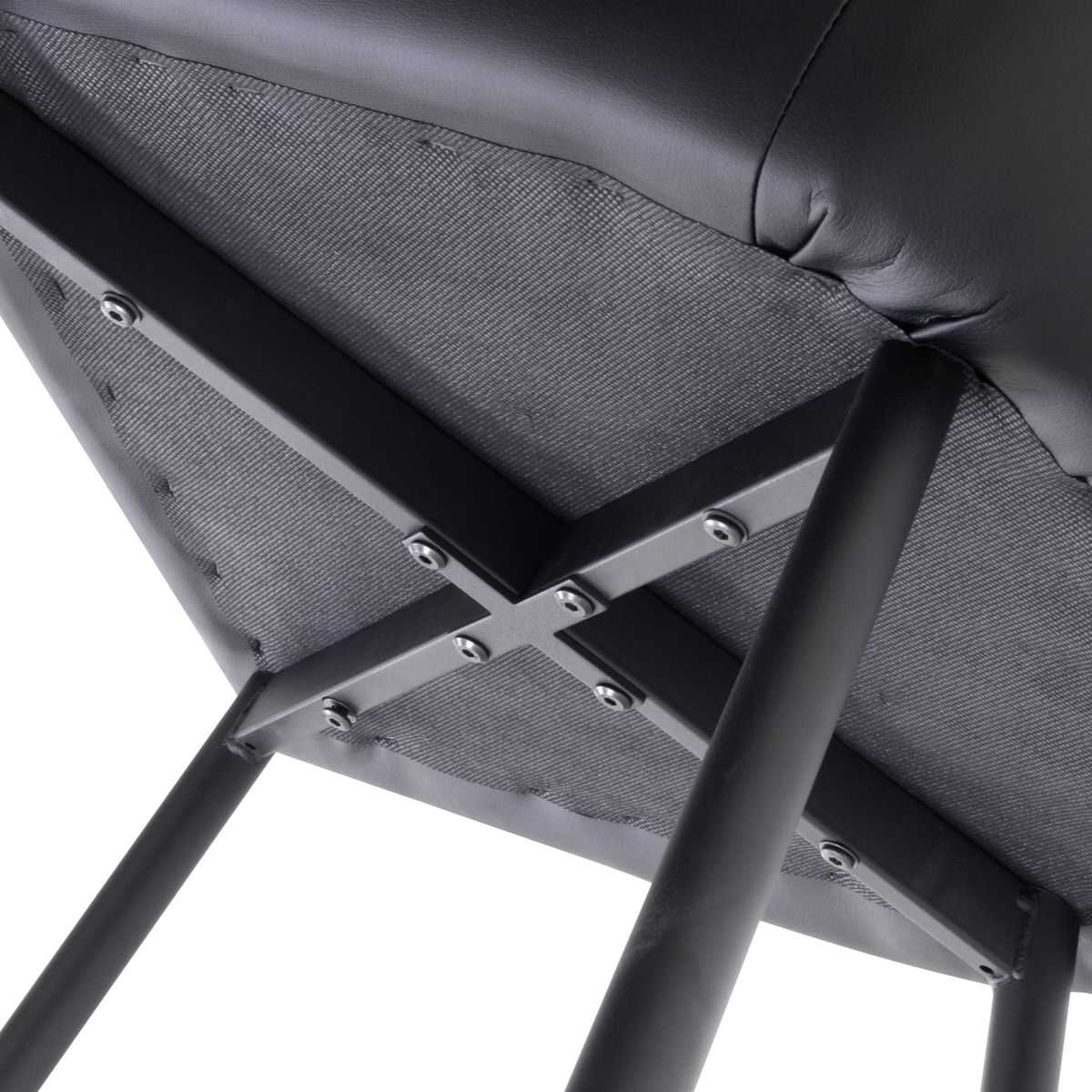 Esszimmerstuhl Wohnzimmerstuhl Dahlia Schwarz aus Kunstleder