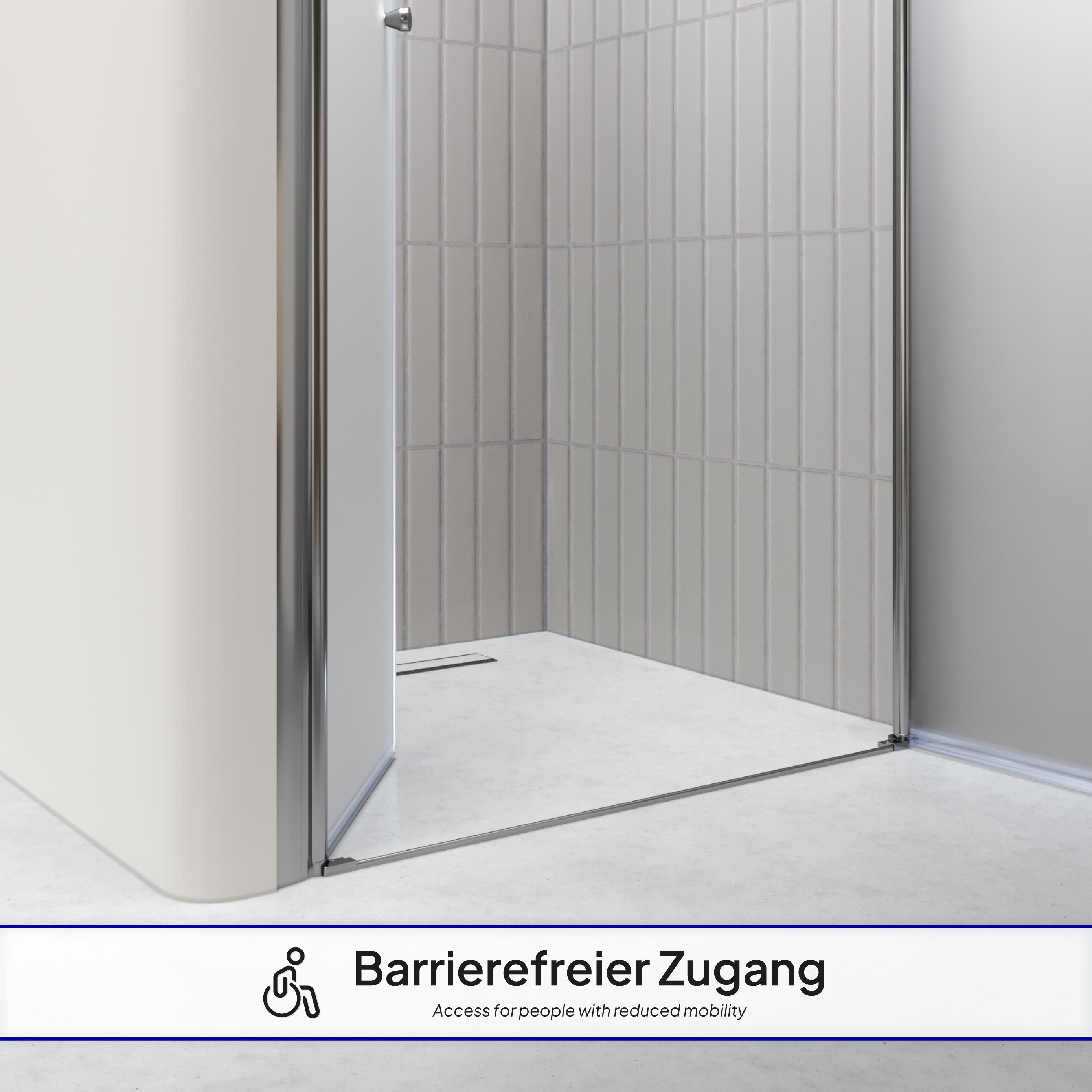 Shower Door Lima with Hinged Doors 68-140 cm made of Frosted ESG Safety Glass