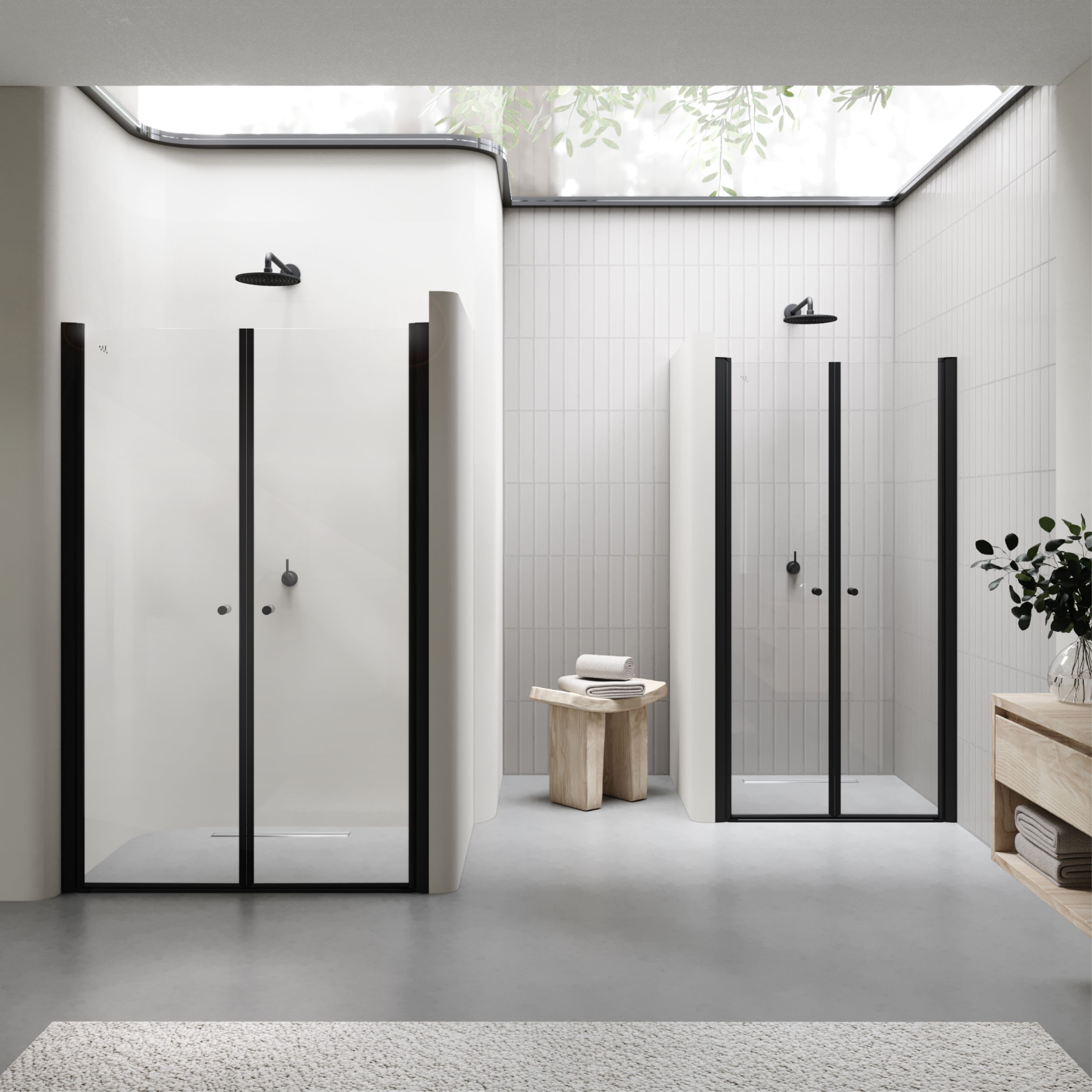 Shower Door Lima BLACK with Hinged Doors 68-140 cm made of ESG Safety Glass Shower Door Lima BLACK with Hinged Doors 68-140 cm made of ESG Safety Glass