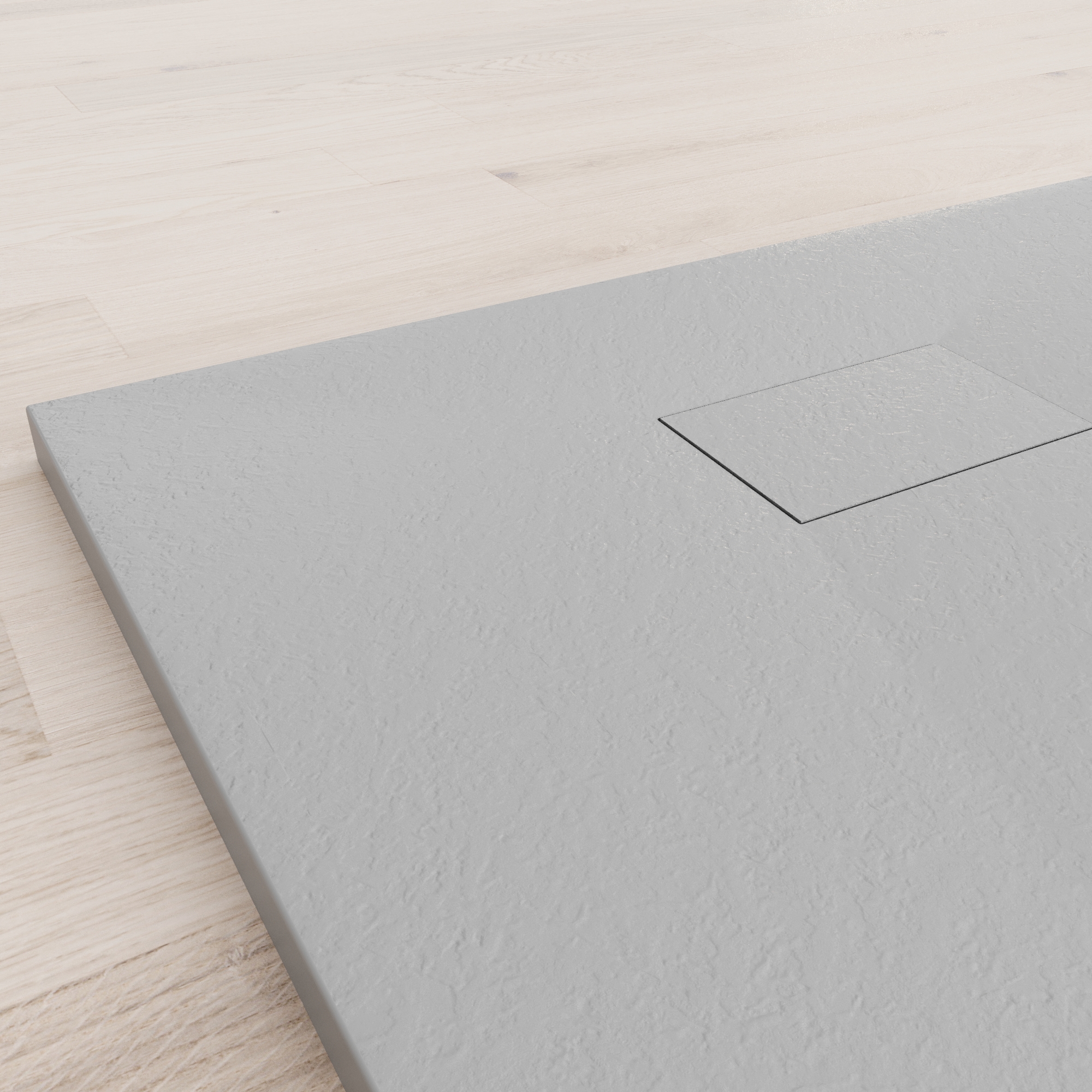 SMC Duschwanne Boreal in Stein-Optik inkl. Ablaufgarnitur - Grau 70 x140 cm