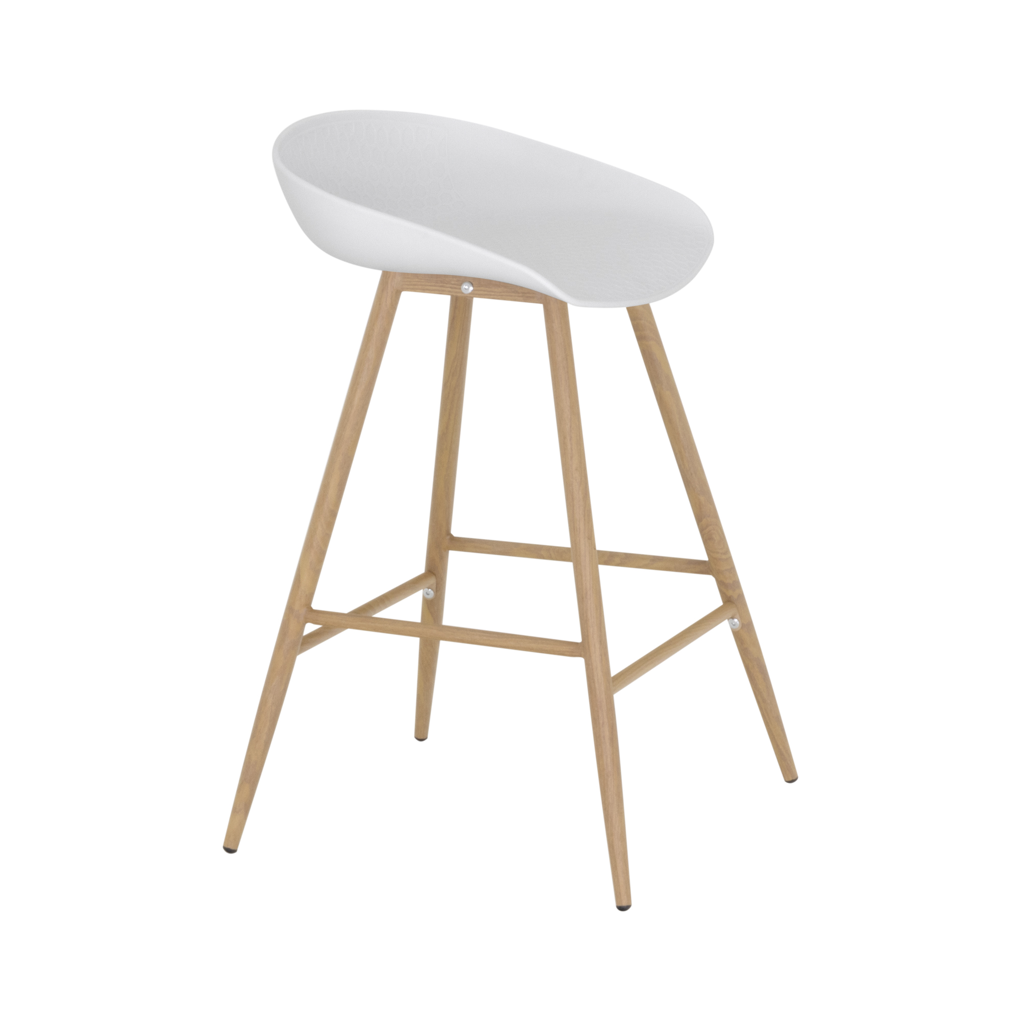 Design Barhocker Pollok in Holzfarbe 4er Set Design Barhocker Pollok in Holzfarbe 4er Set