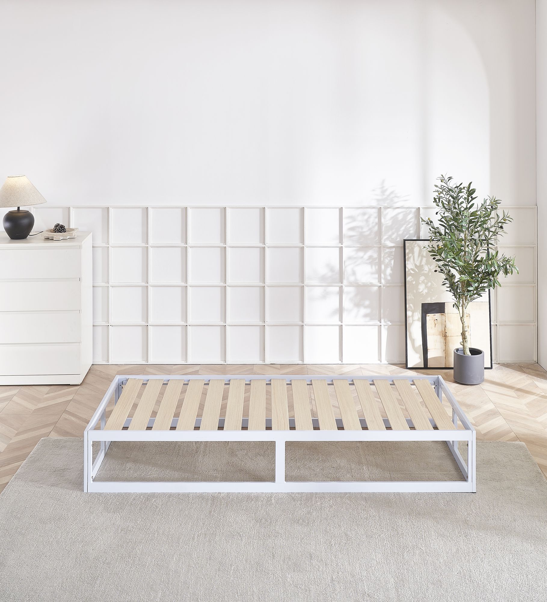 Metallbett Haruki in Weiß