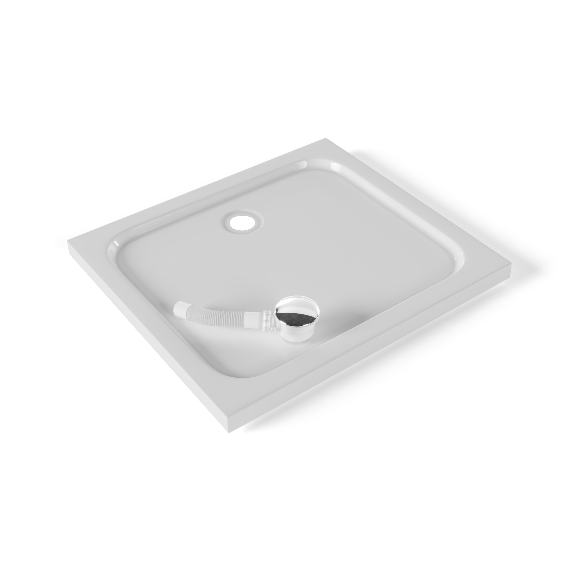 Shower Tray Shimmer made of sanitary acrylic including waste fitting - White