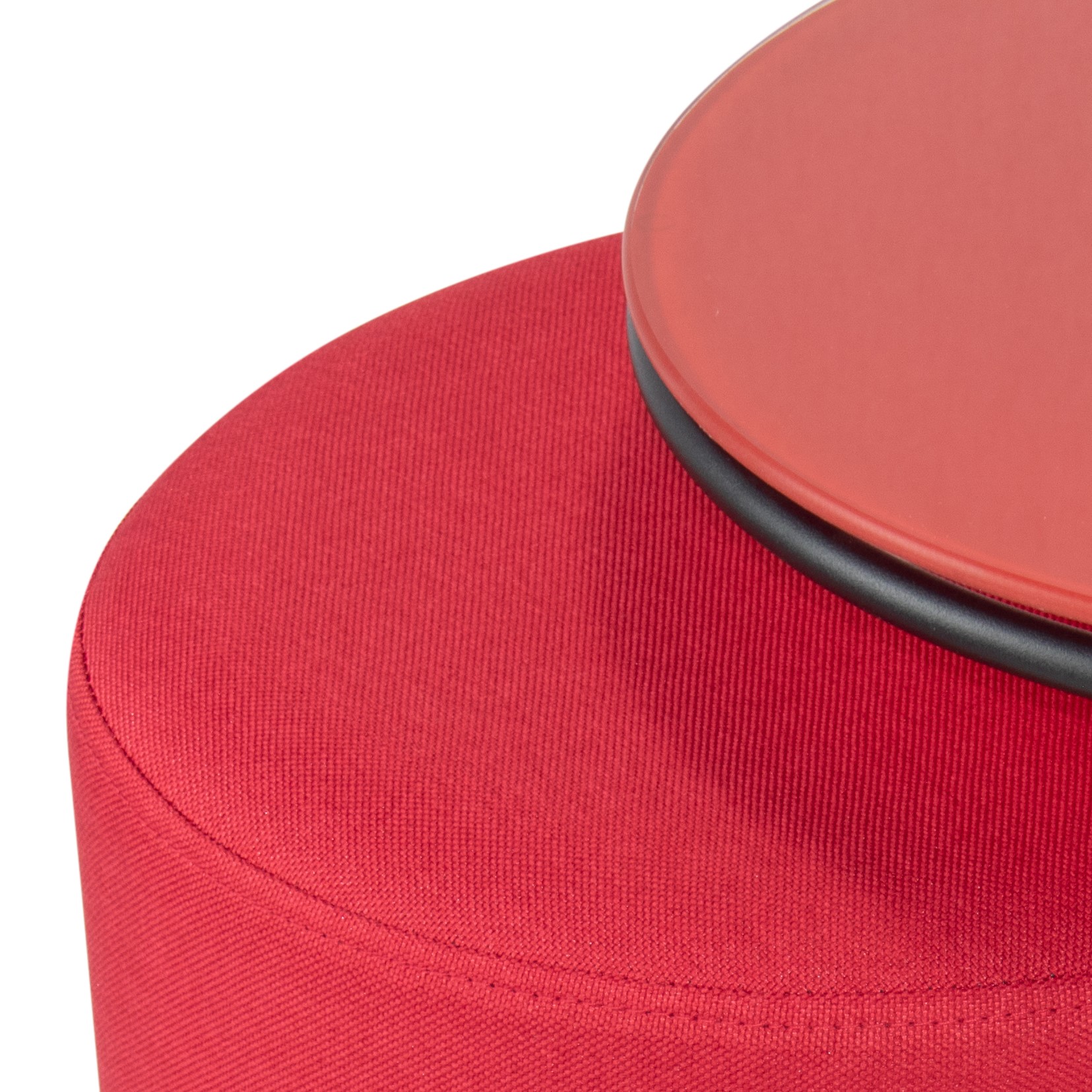 Beistelltisch mit Hocker JASPER runder Couchtisch 40x40 cm Schwarz-Rot N6 Beistelltisch mit Hocker JASPER runder Couchtisch 40x40 cm Schwarz-Rot N6