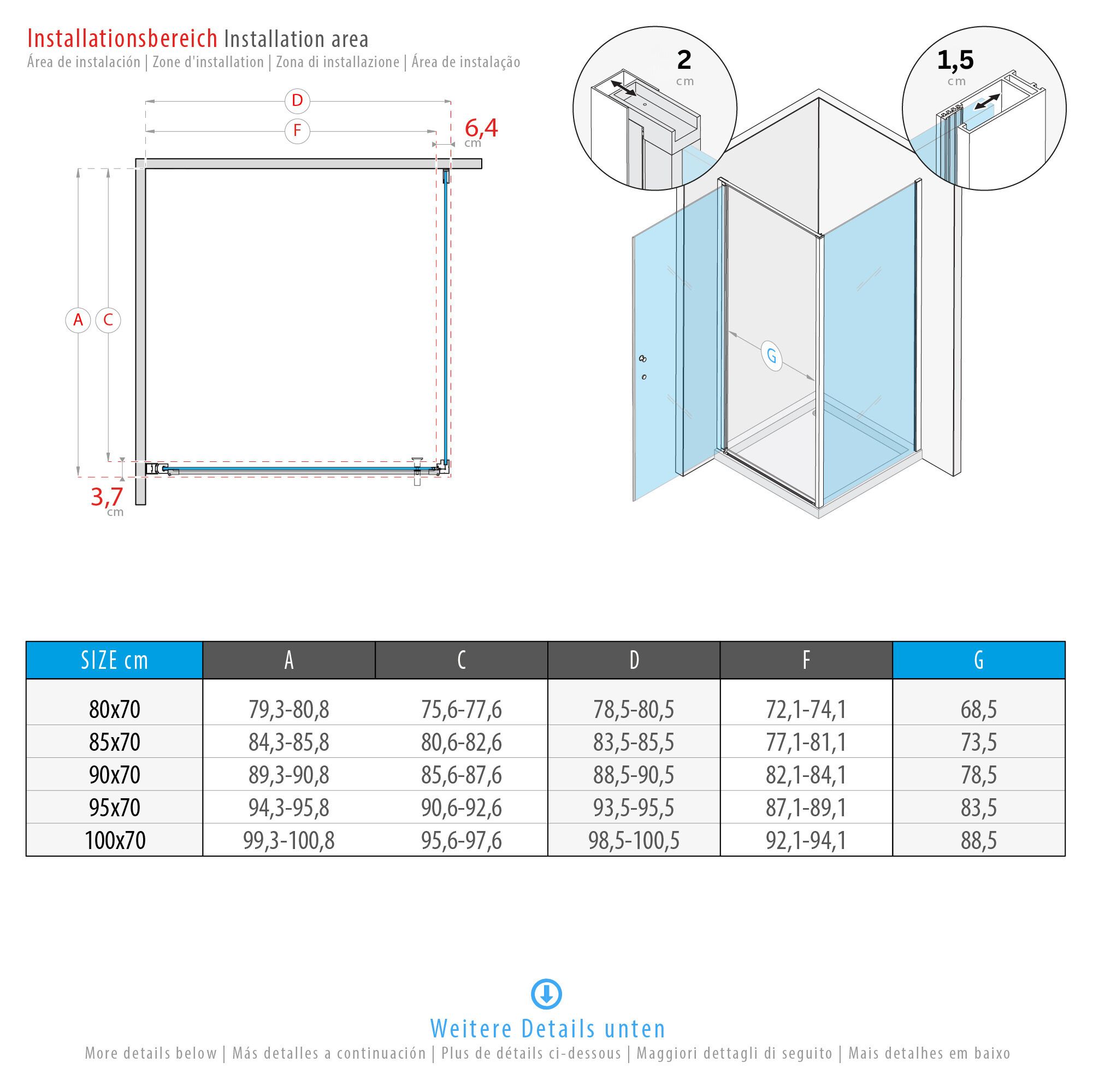 Fronteinstieg Nicole mit Klapptür aus 8 mm ESG Sicherheitsglas Fronteinstieg Nicole mit Klapptür aus 8 mm ESG Sicherheitsglas