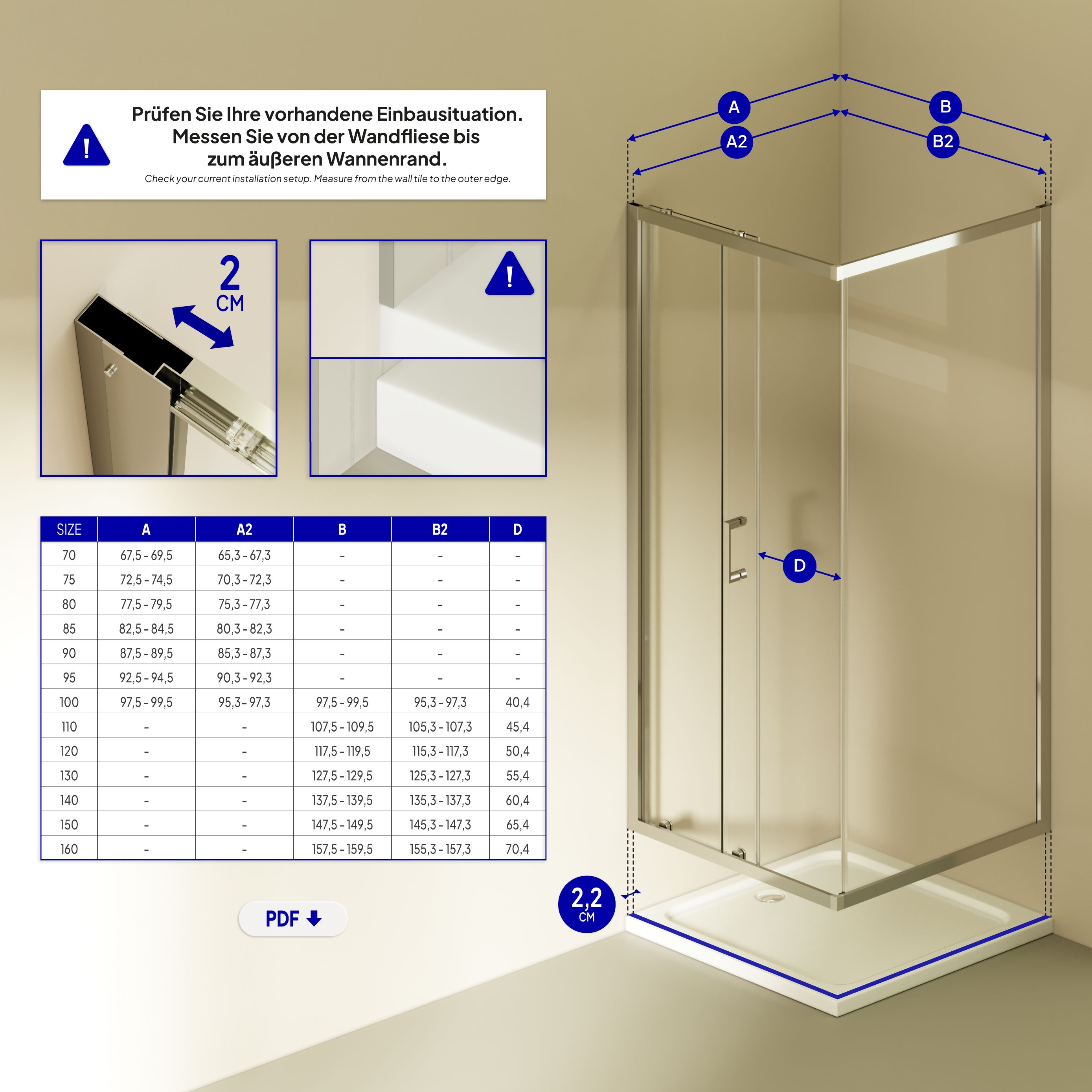 Front-entry Dora with sliding door made of ESG safety glass Front-entry Dora with sliding door made of ESG safety glass