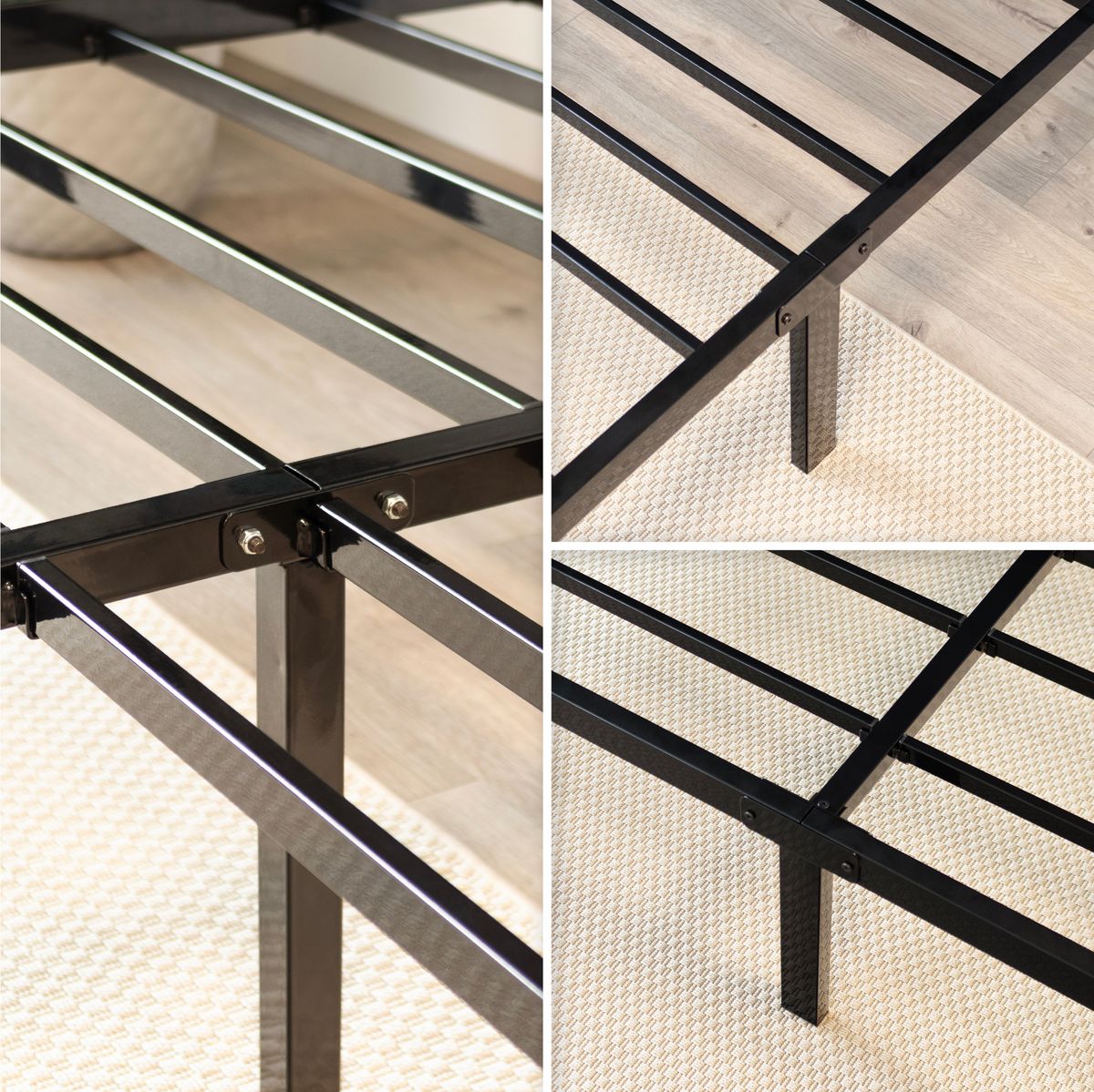 SapphoBlackDouble4.jpg Gästebett Metallbett Bettgestell Sappho Black mit Stauraum