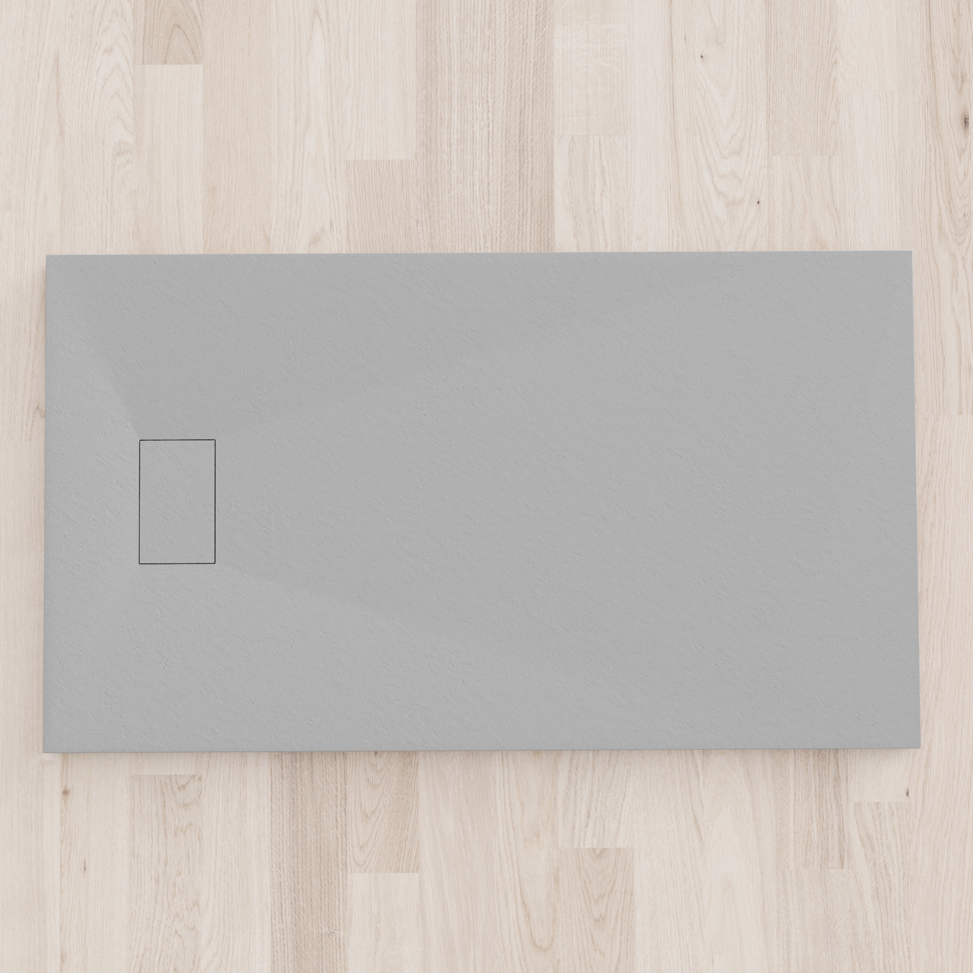 SMC Duschwanne Boreal in Stein-Optik inkl. Ablaufgarnitur - Grau 70 x140 cm