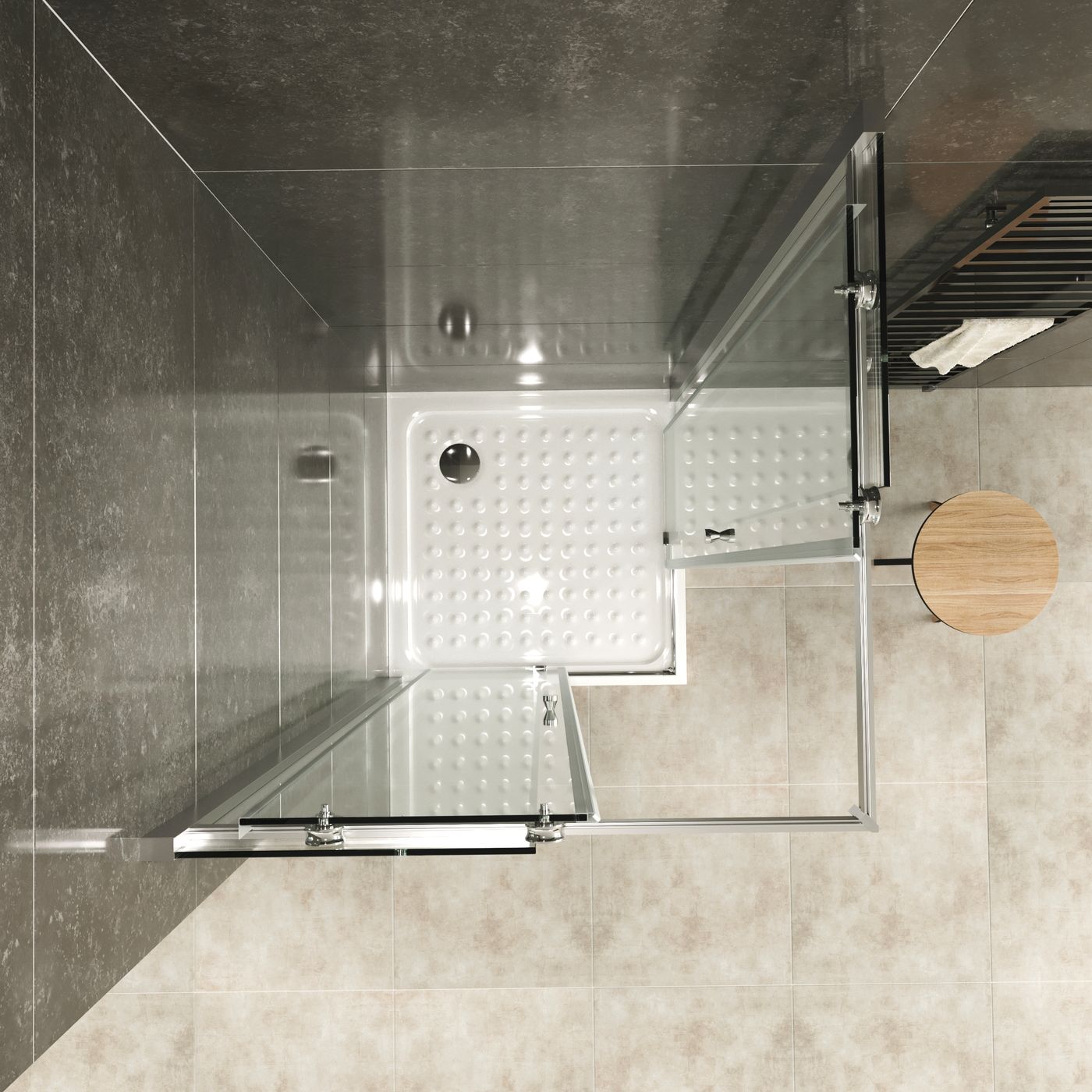 Eckeinstieg Anna mit Schiebetüren aus 8 mm ESG Sicherheitsglas