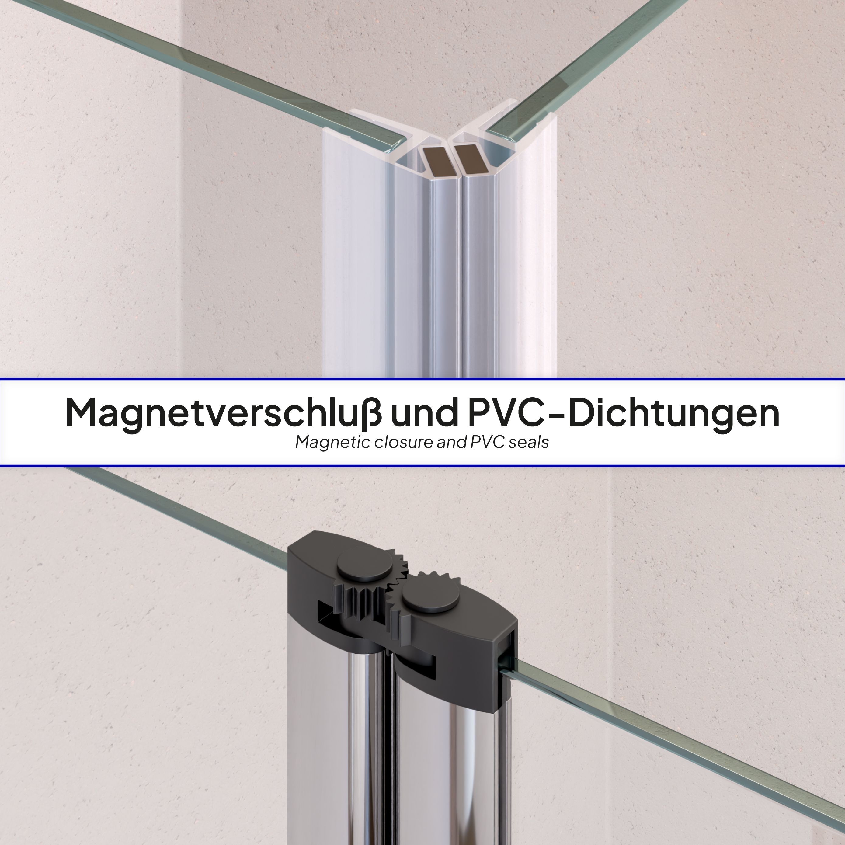 Corner Entry Alina with Folding Doors made of Tempered Safety Glass Corner Entry Alina with Folding Doors made of Tempered Safety Glass