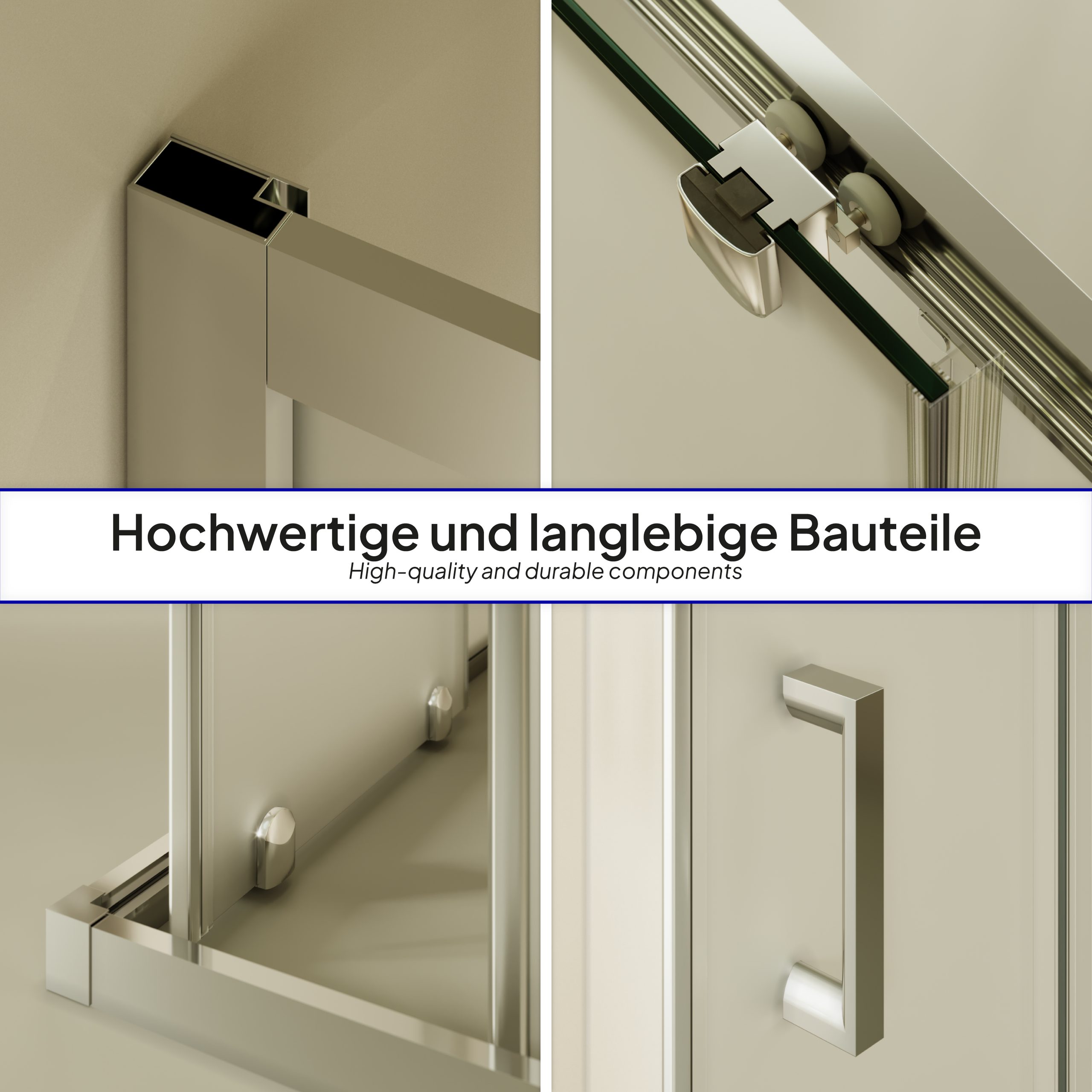 Corner Entry Diana with Sliding Doors made of Satin-Finished ESG Safety Glass