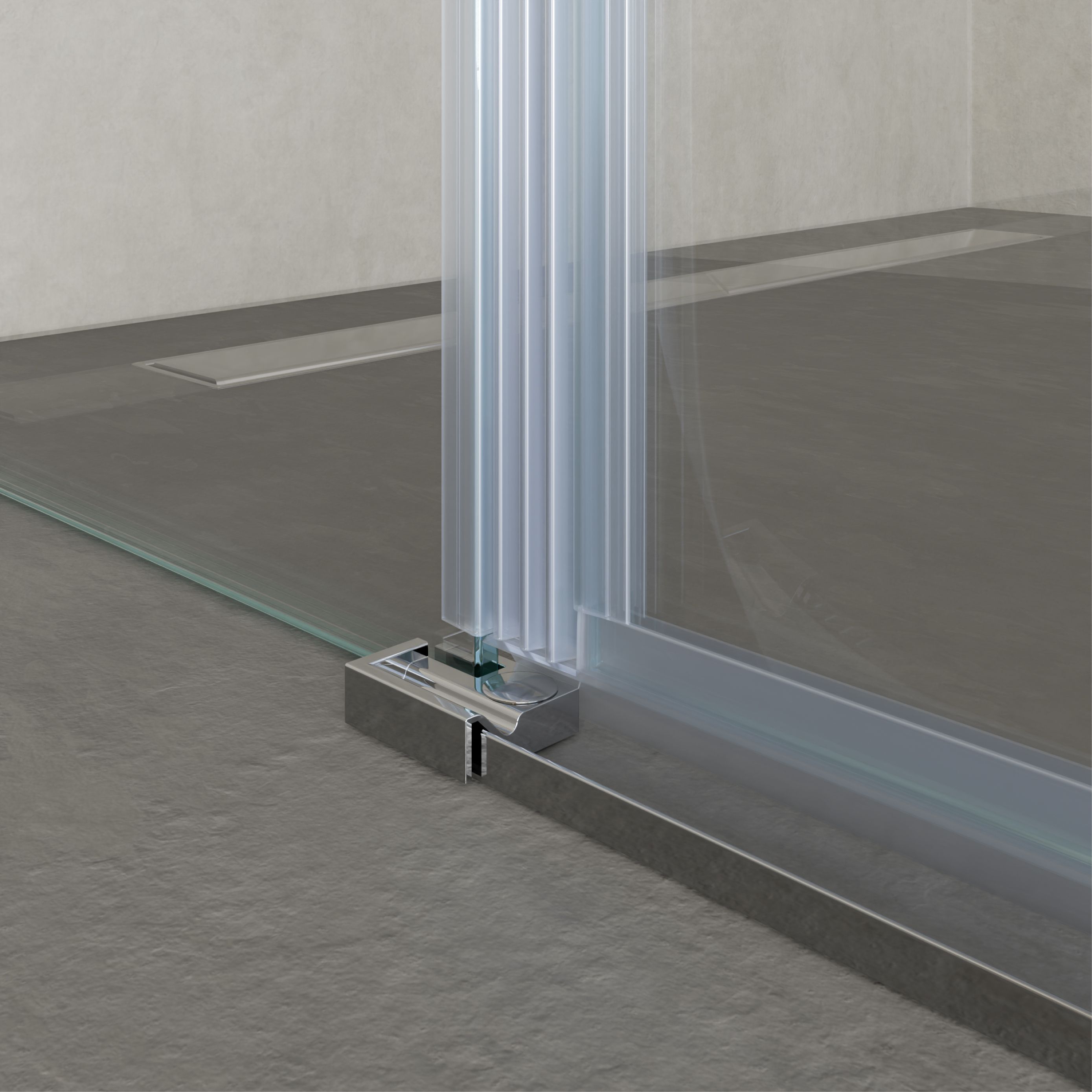 Corner Entry Celine with Folding Doors Made of ESG Safety Glass