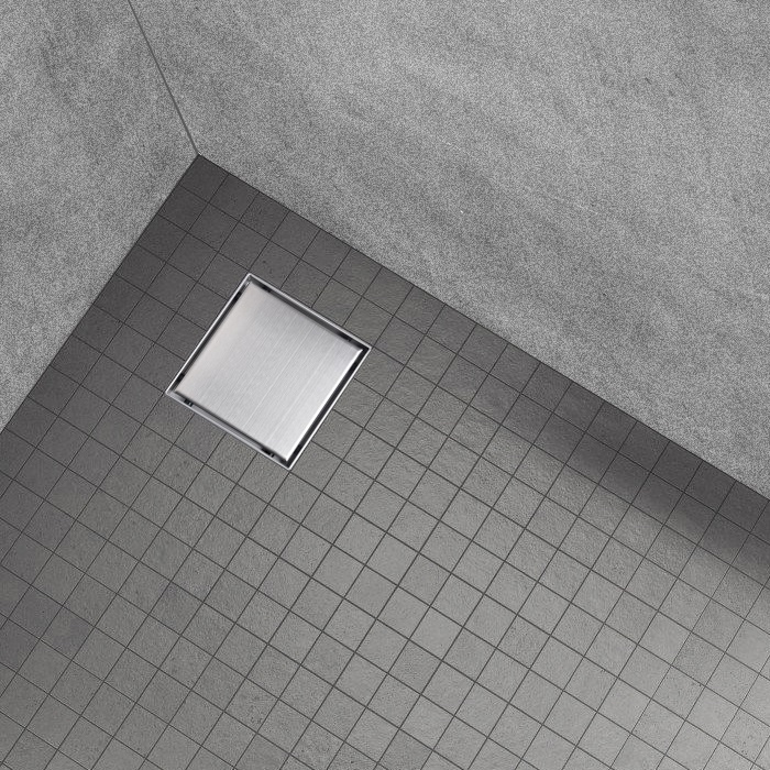Square Shower Drain Q1 made of Stainless Steel for Flat Installation