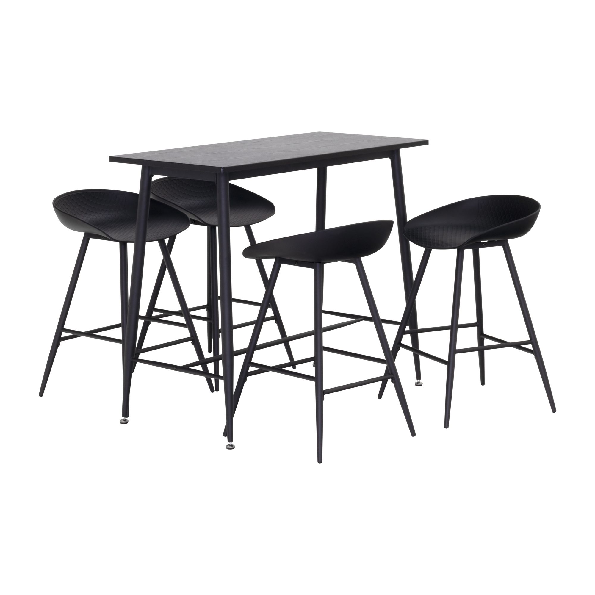 Set Tisch Edward + 4 Stühle Pollok Schwarz Set Tisch Edward + 4 Stühle Pollok Schwarz