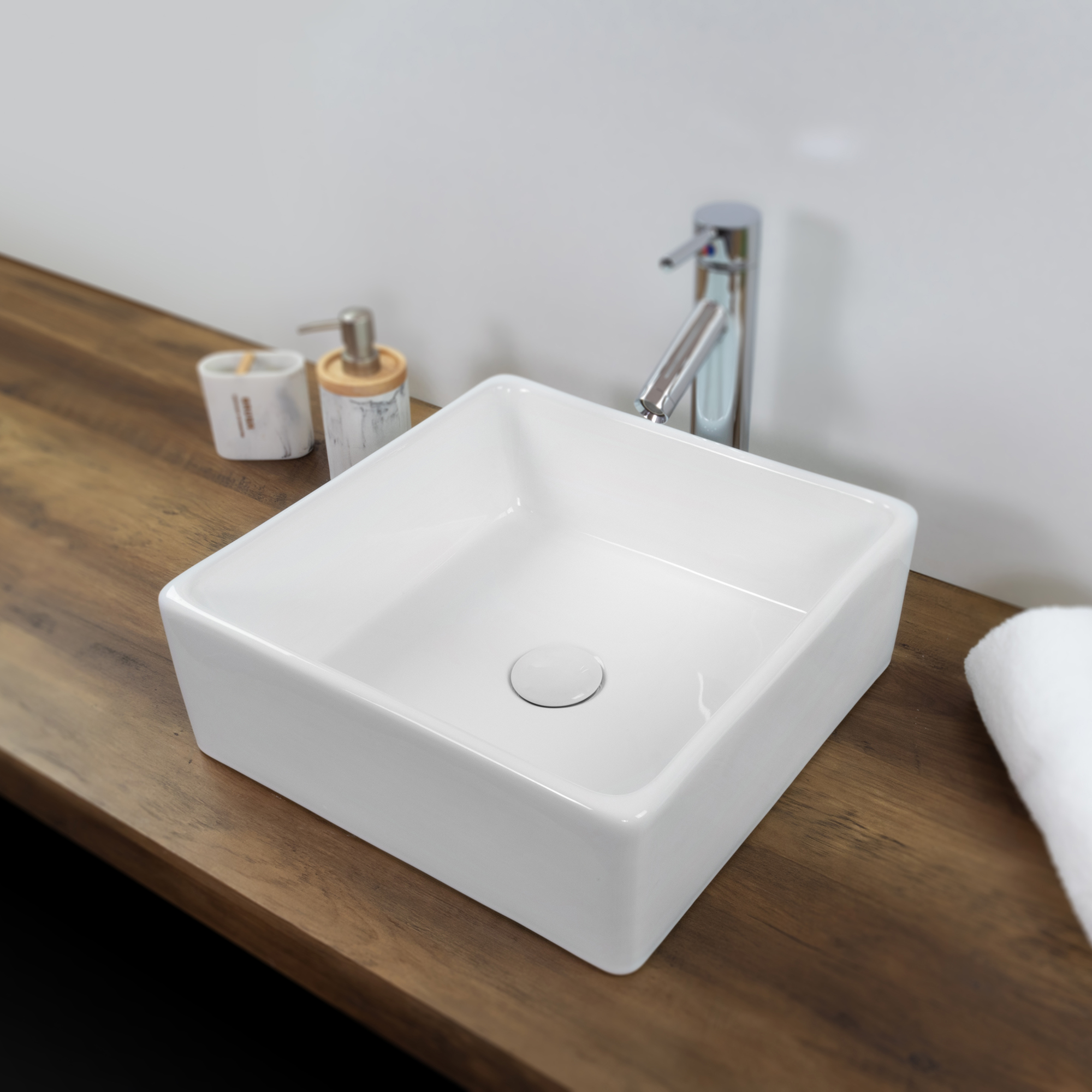 Design Keramik Waschbecken Saline in Weiß