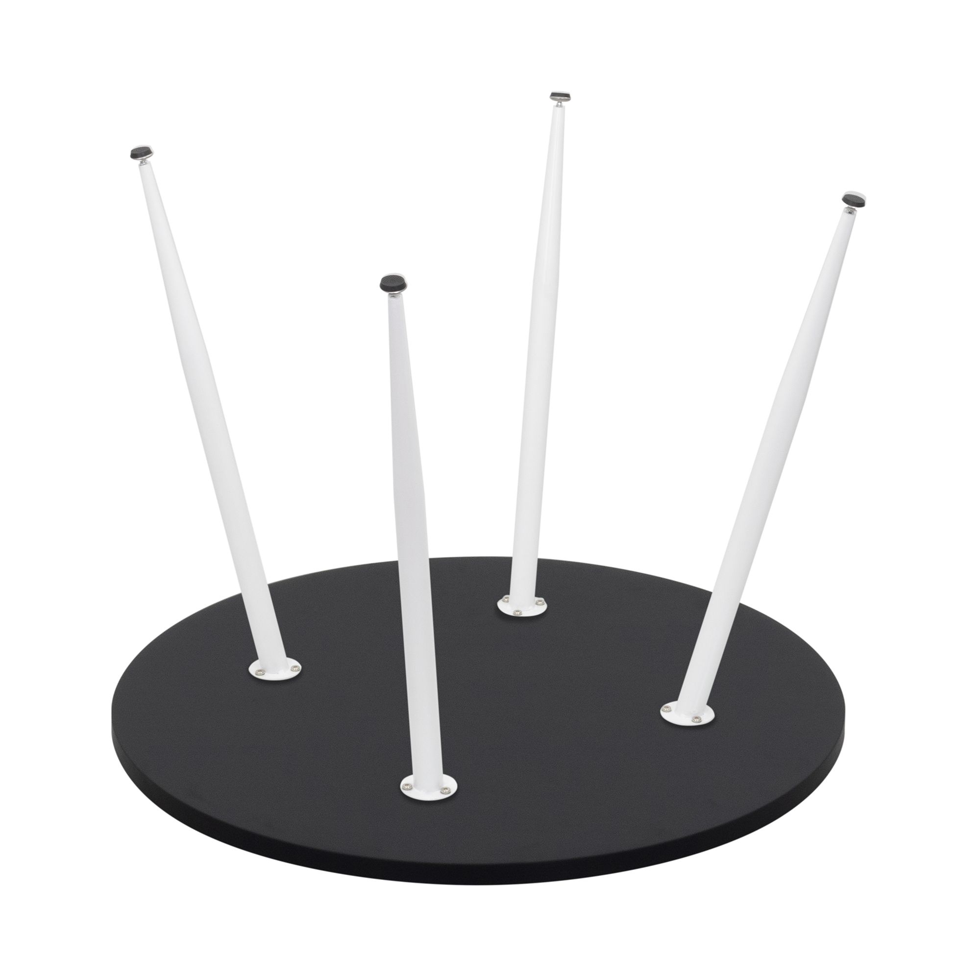 Esszimmer-Tisch CORIN | Tischplatte: Holz in Schwarz | Beine: Weiß 90 cm