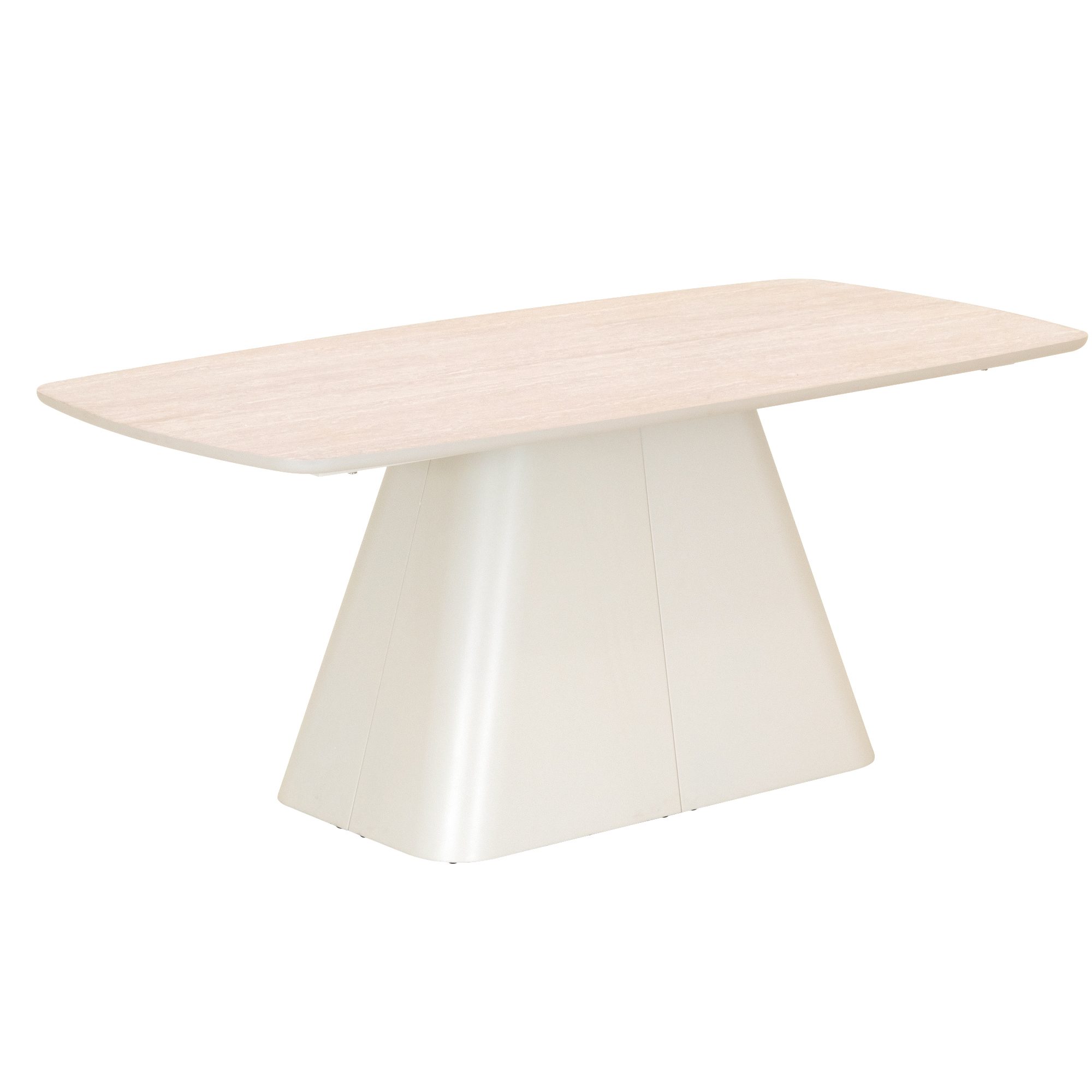 Rilke – Esstisch mit Tischplatte in Steinoptik und Metallgestell in Beige