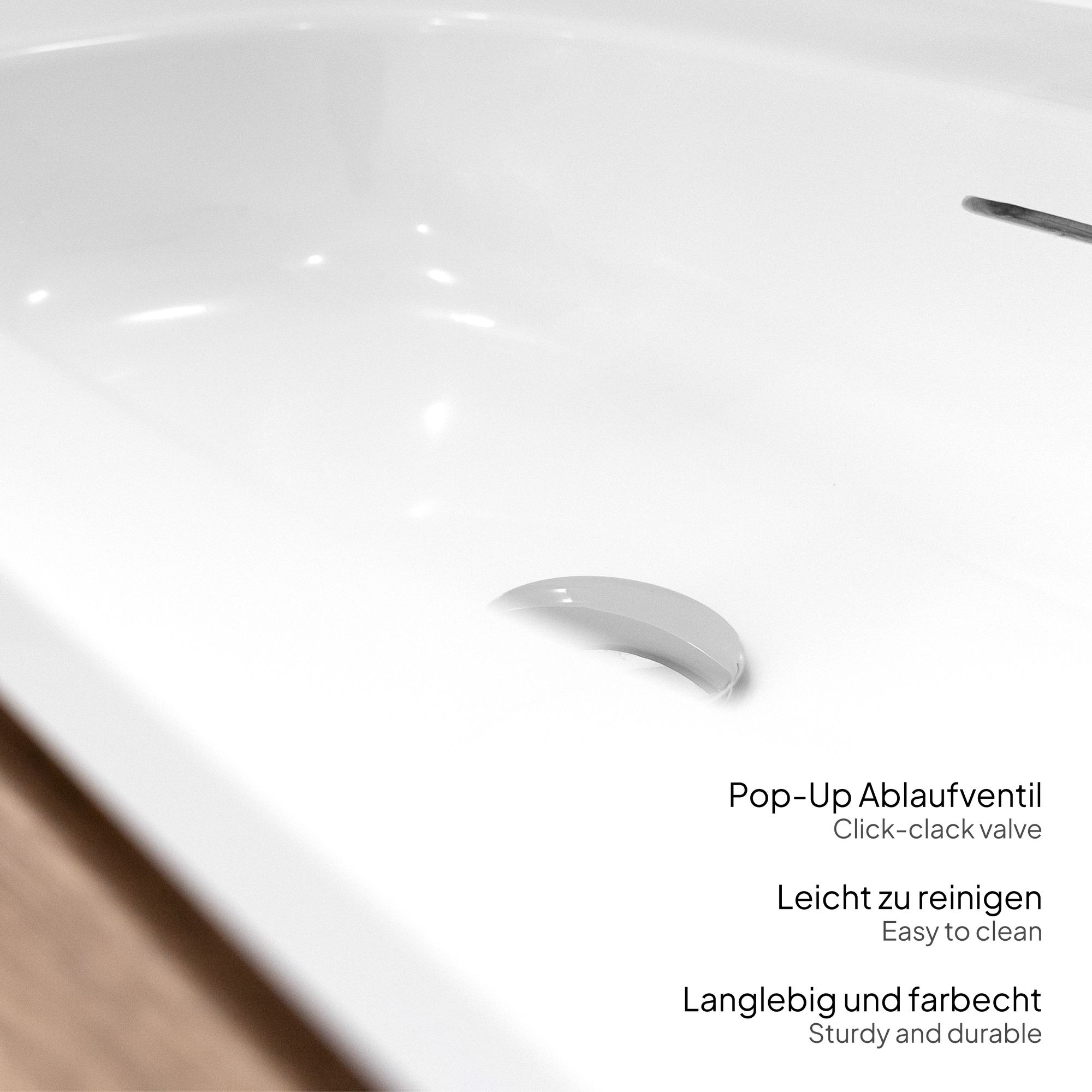 Badezimmermöbel Vesta – 100 cm Eiche hell, integriertes Waschbecken + LED-Spiegel Badezimmermöbel Vesta – 100 cm Eiche hell, integriertes Waschbecken + LED-Spiegel