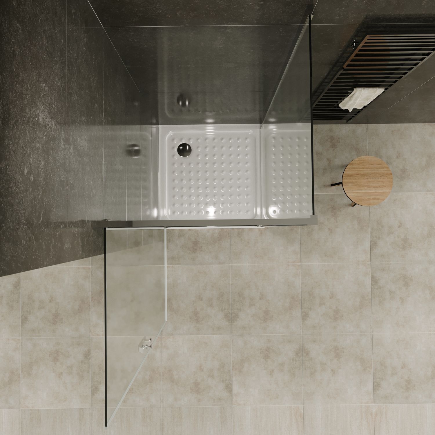 Fronteinstieg Nicole mit Klapptür aus 8 mm ESG Sicherheitsglas