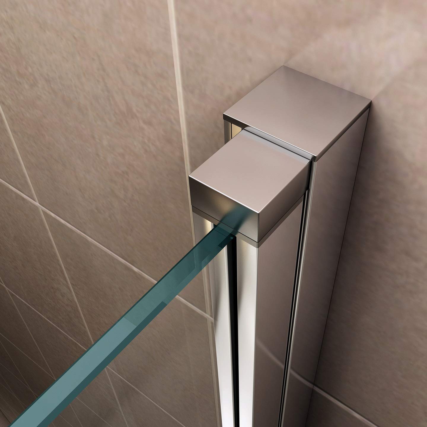 Duschtür Lara mit Pendeltüren und Edelstahlgriffe 68-140 cm aus ESG Sicherheitsglas